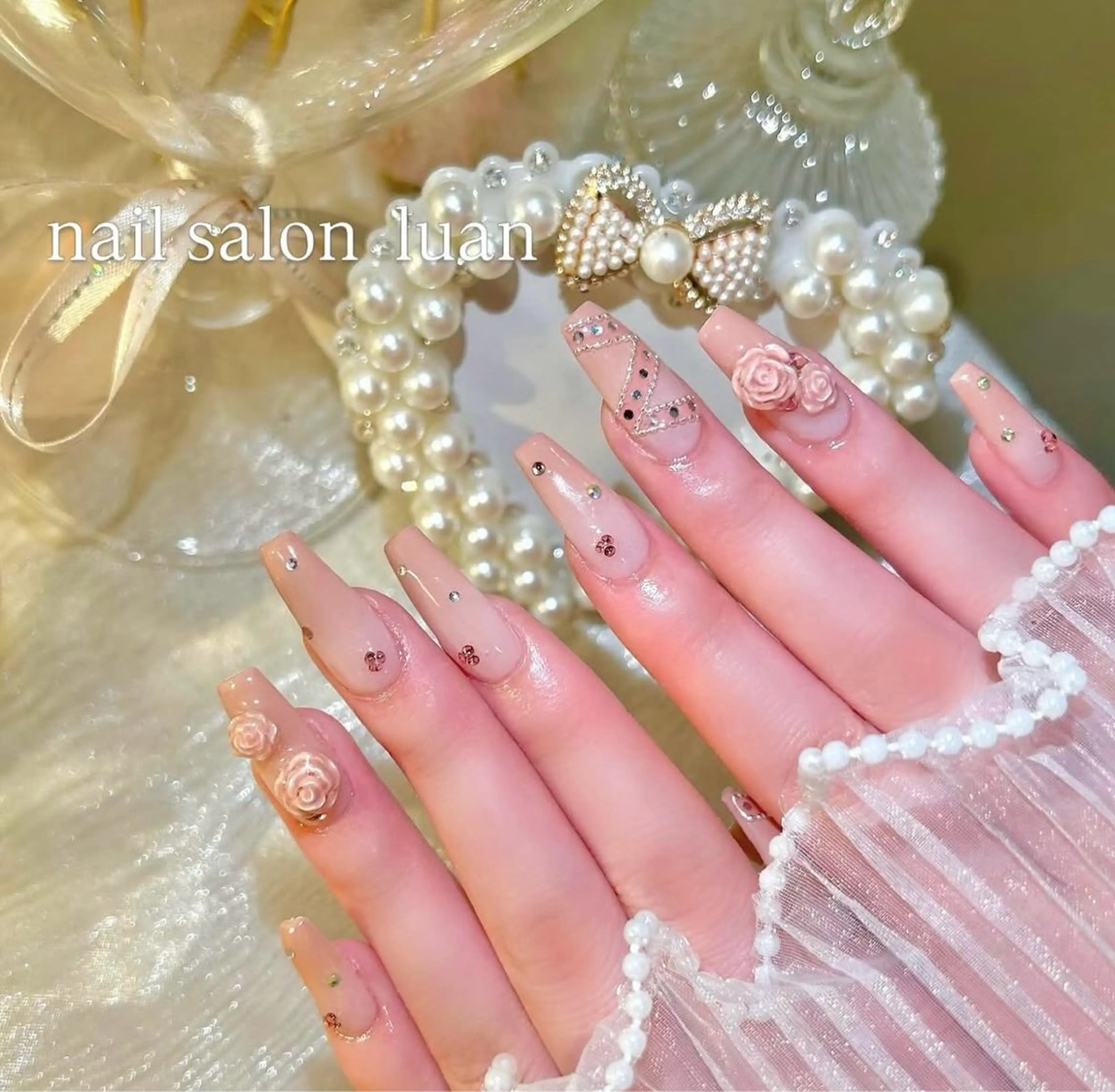 ネイル 長さ出し 持ち込み nail salon luan堀江店のネイルデザイン