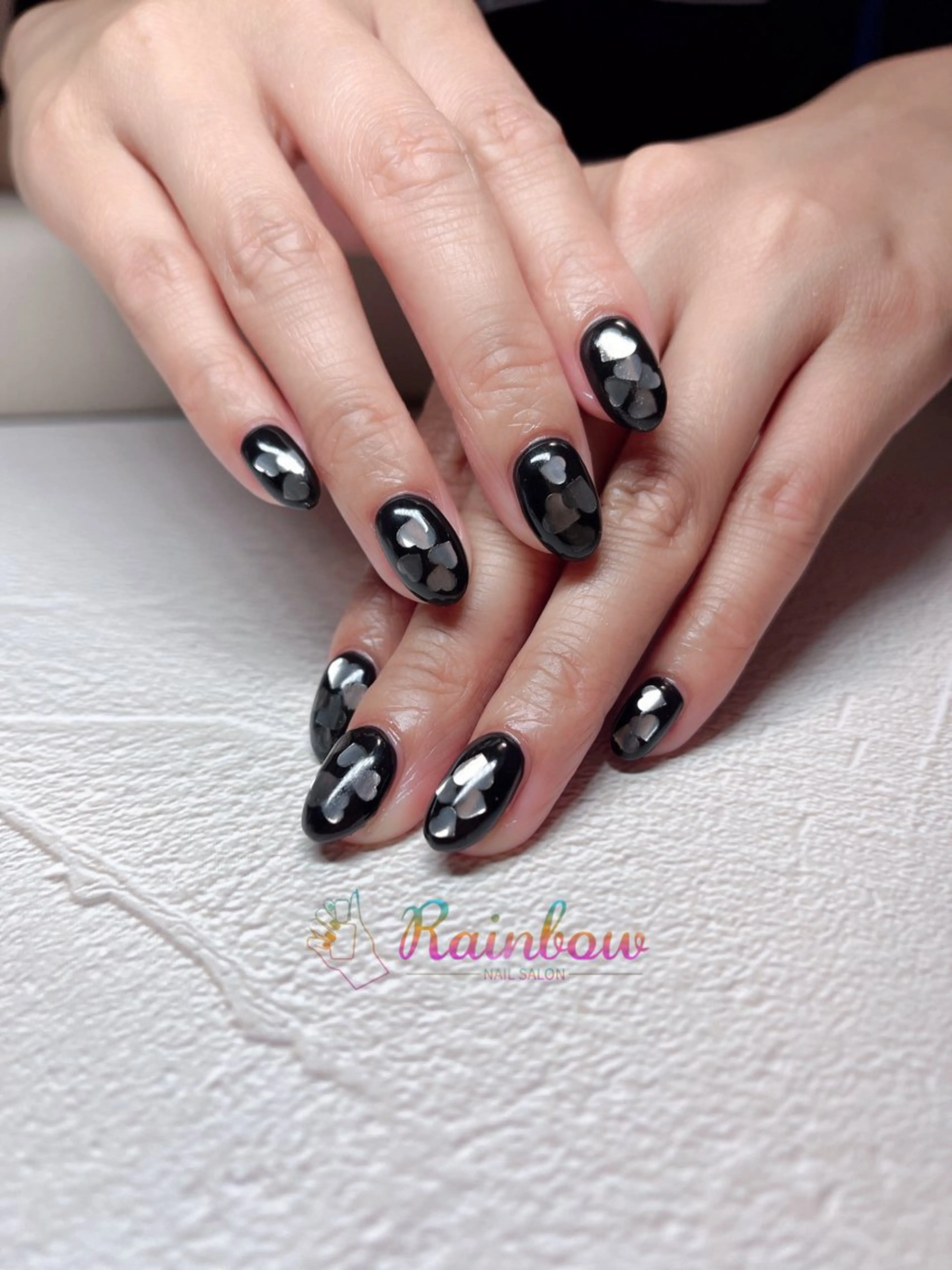 ネイル アートネイル ハート シンプルネイル バレンタイン Rainbow Nailのネイルデザイン