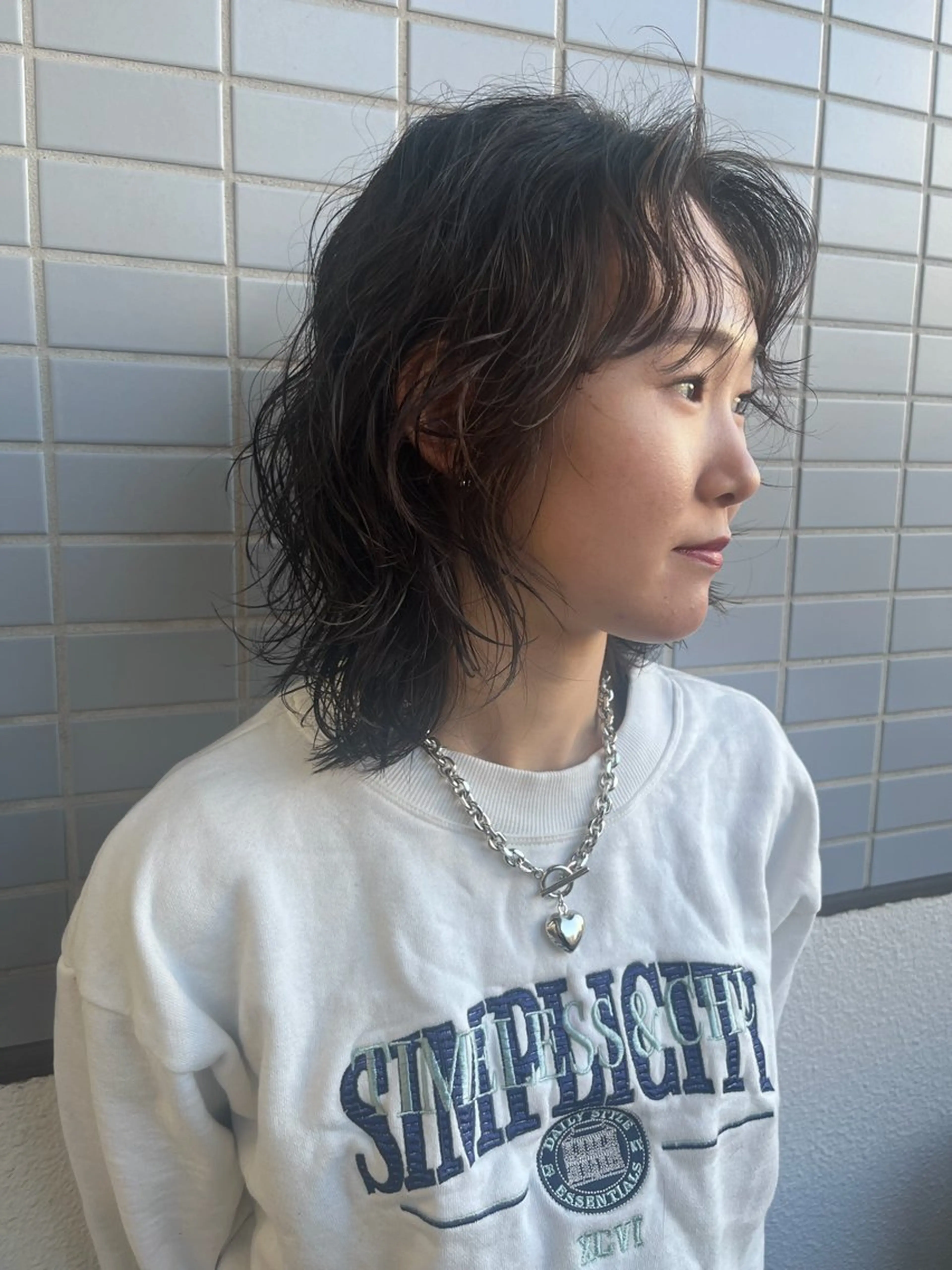 セミロング ヘアカラー トリートメント ボブパーマ／アレンジ Onのヘアスタイル
