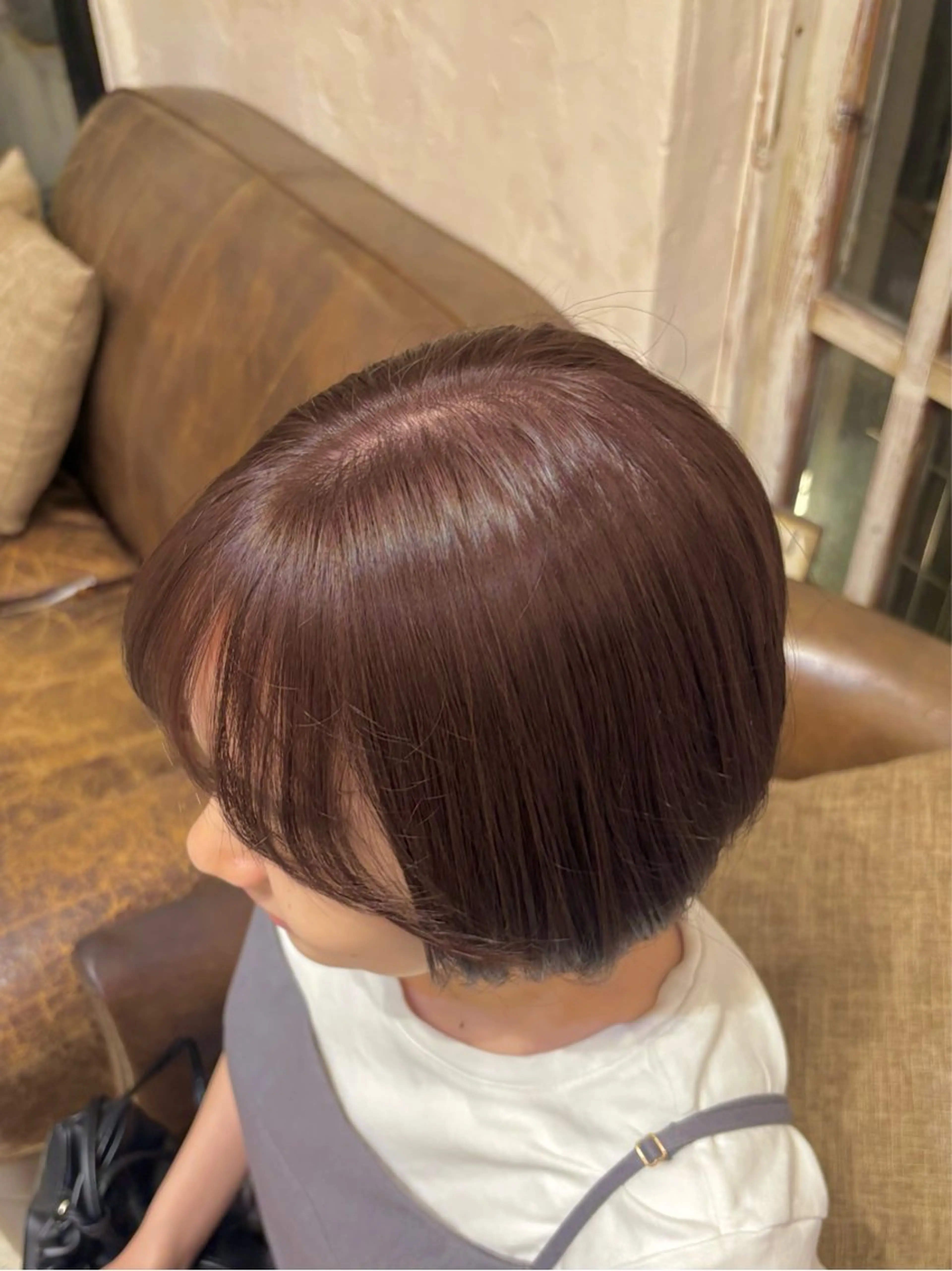 ショート カラー ブラウンカラー ピンクカラー cocoa🎀 透明感カラー/パーマのヘアスタイル