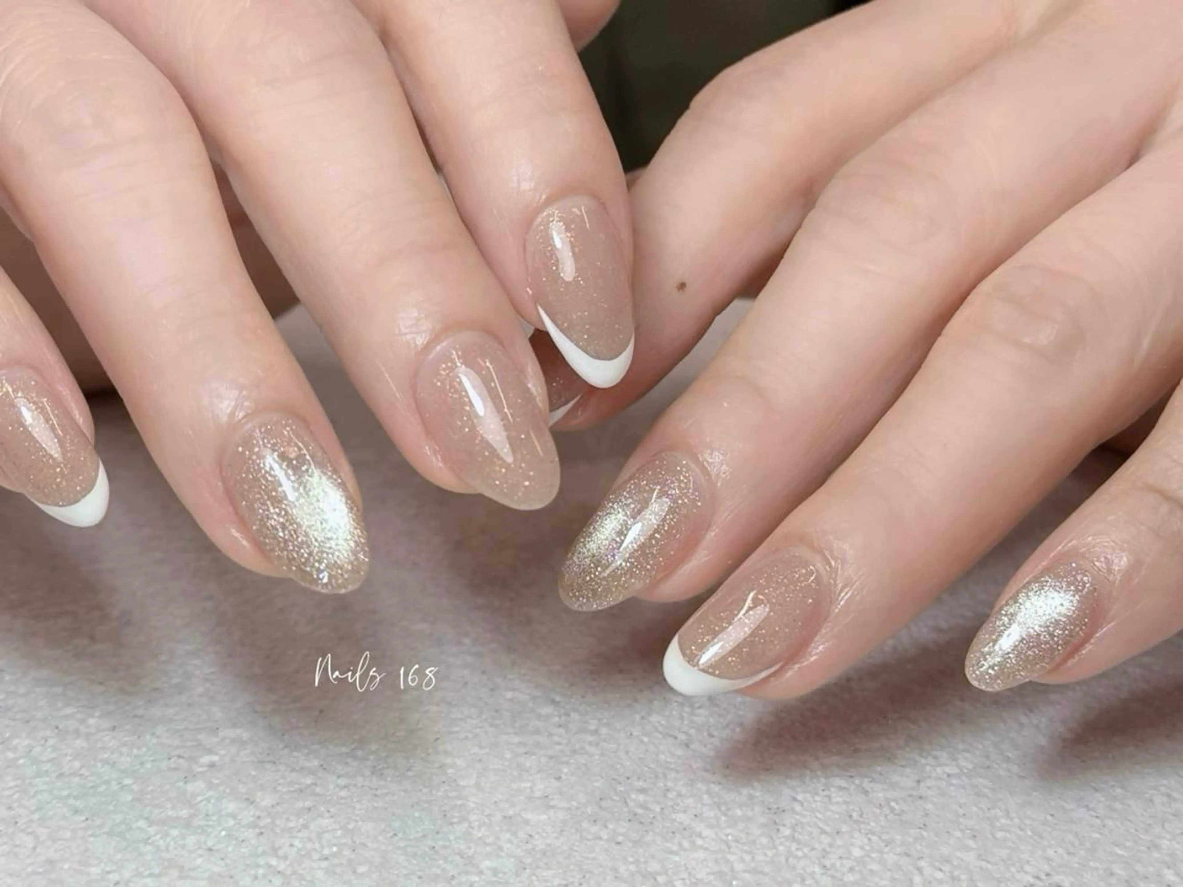 ネイル オーロラネイル ブルー チークネイル フットネイル フレンチネイル ハンドネイル アミ ちゃんのネイルデザイン