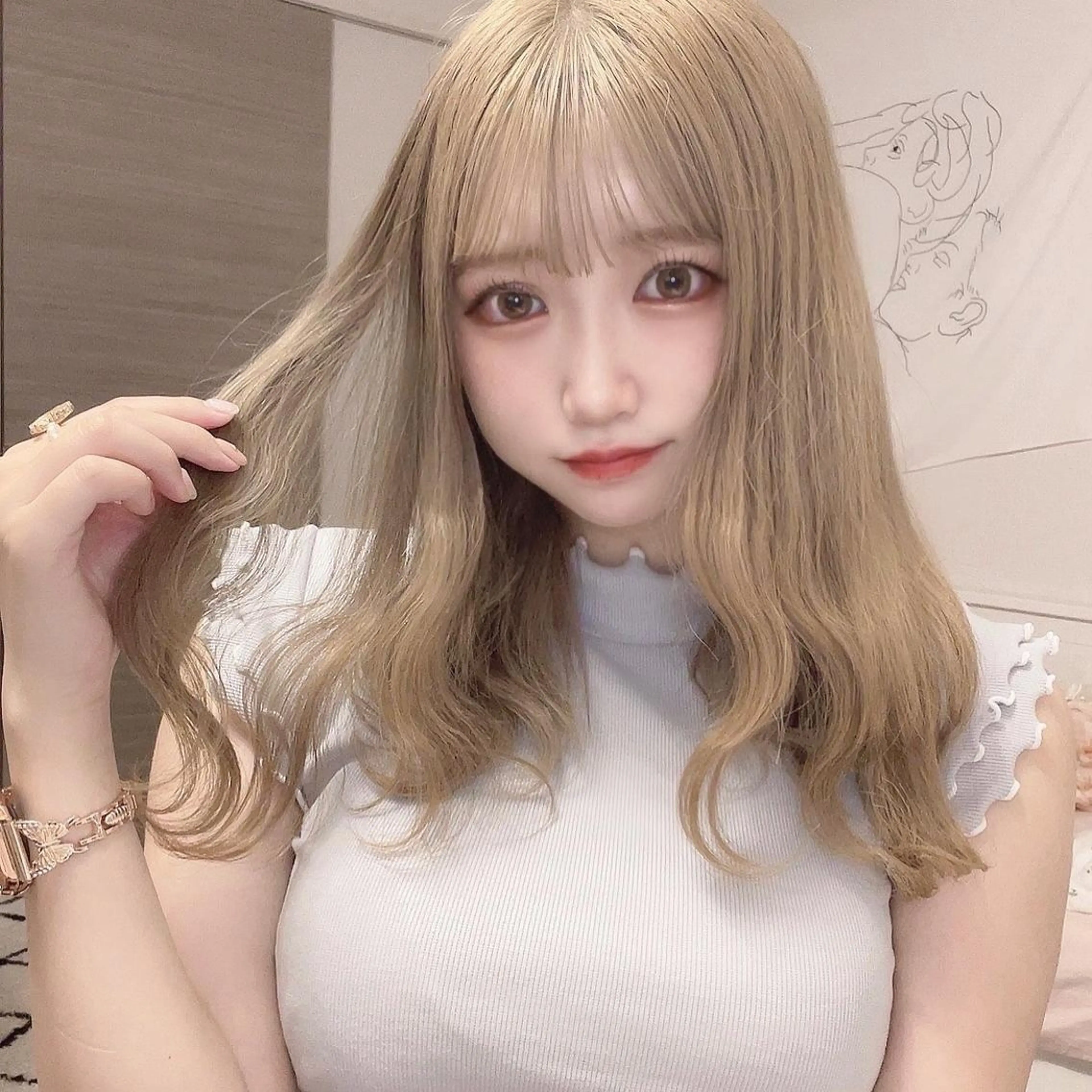 ロング カラー ヘアアレンジ 縮毛矯正/髪質改善/ ブリーチ毛/木元渓太のヘアスタイル
