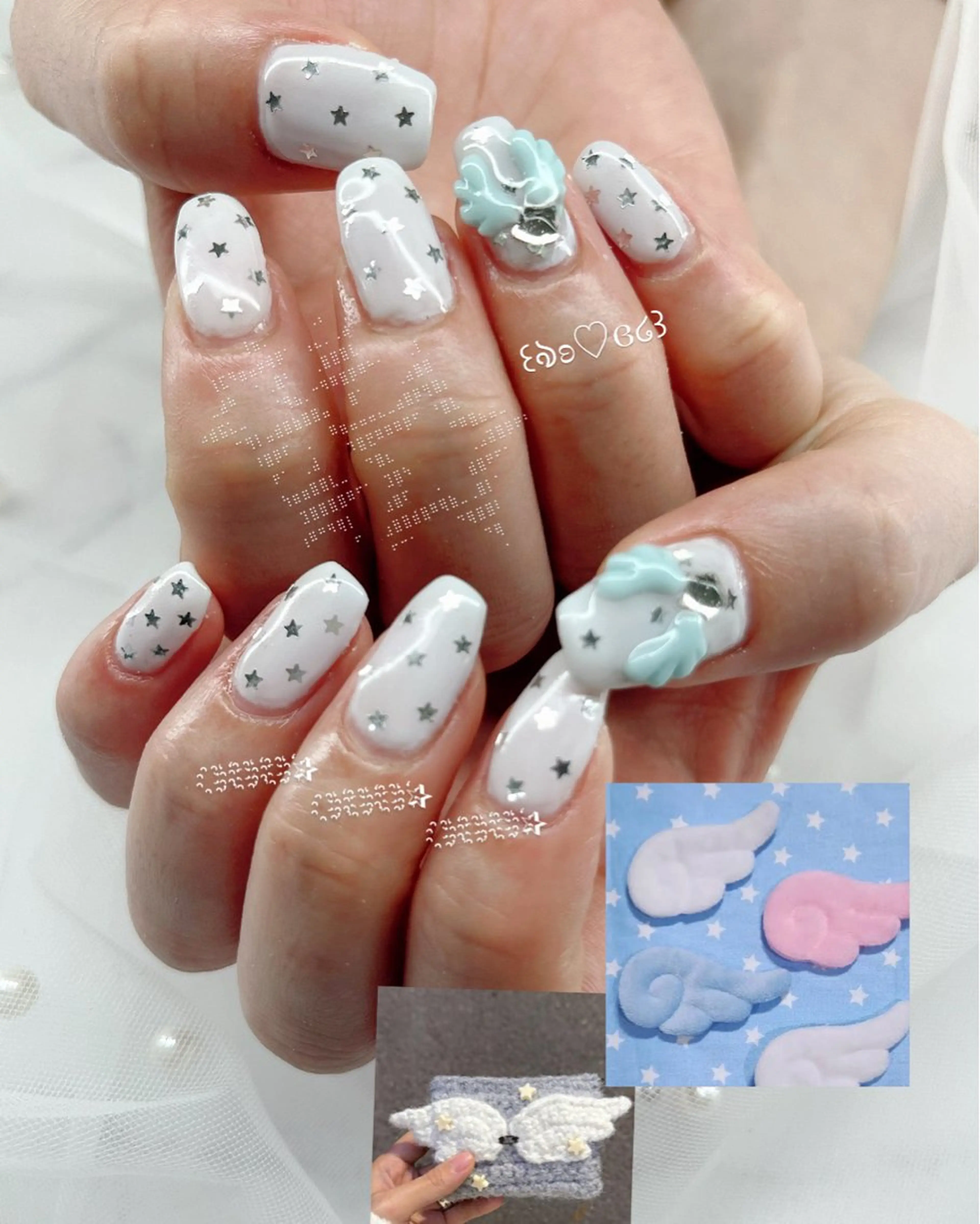 ネイル ドット 水色 vanity yunaのネイルデザイン