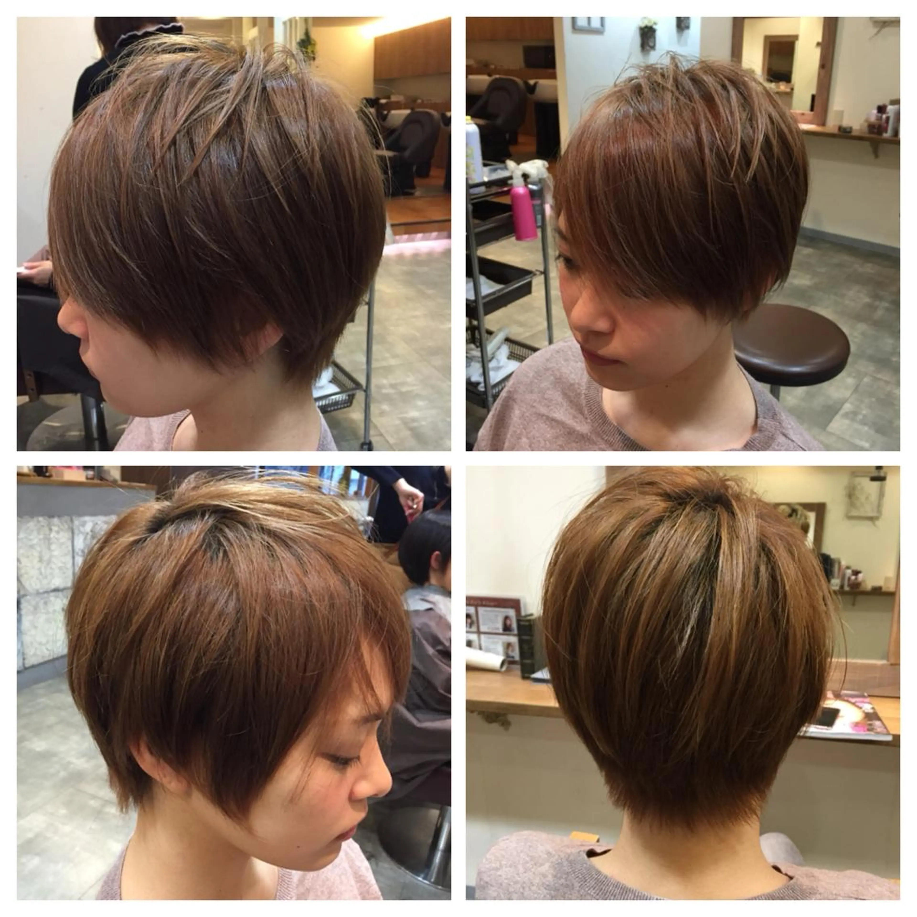 ショート カラー ボブ ショートヘア 透明感/ 美髪矯正/田中恭のヘアスタイル