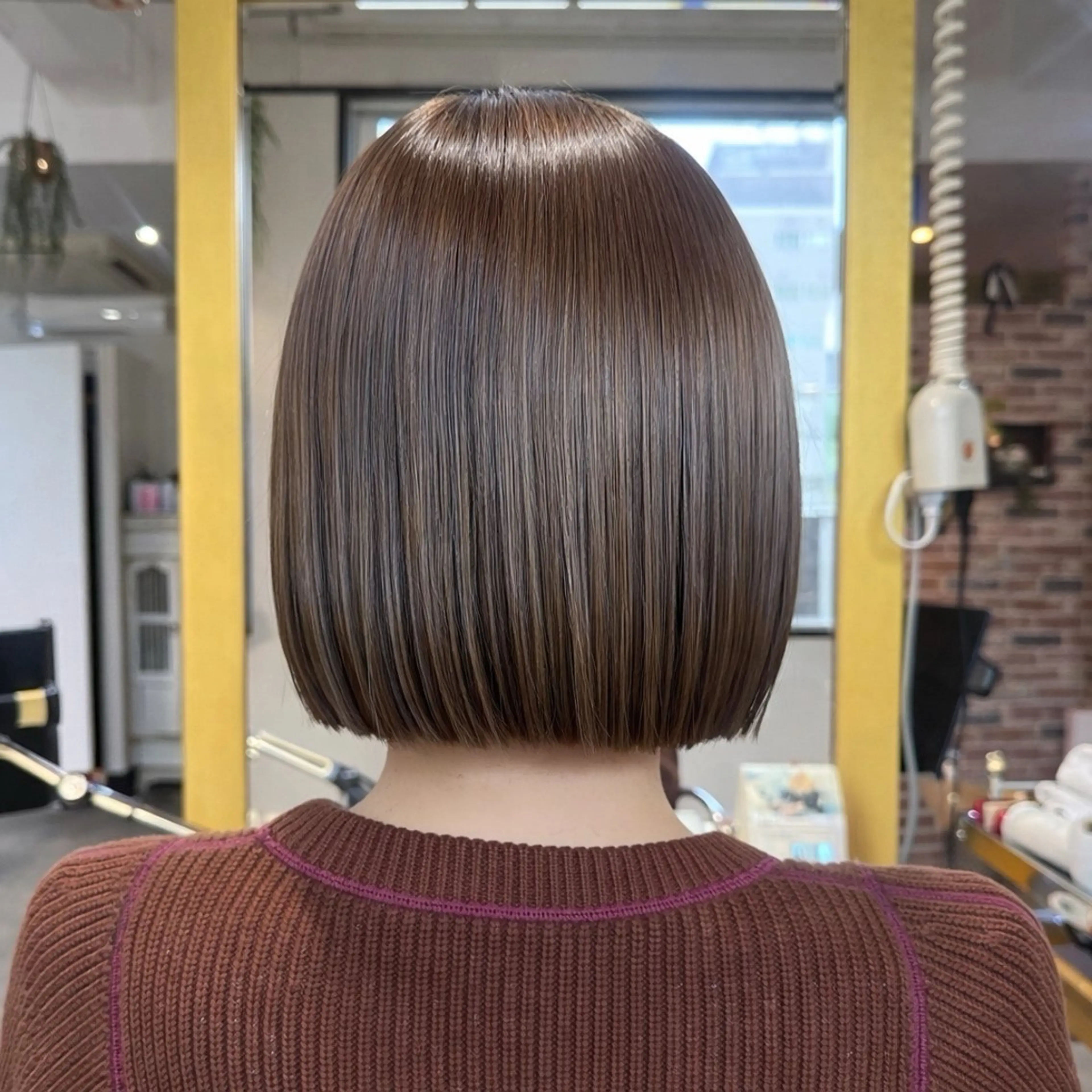 ショート カラー 切りっぱなしボブ ボブ カット ヘアカラー 心斎橋/レイヤー/ 艶カラー💖Sakiのヘアスタイル