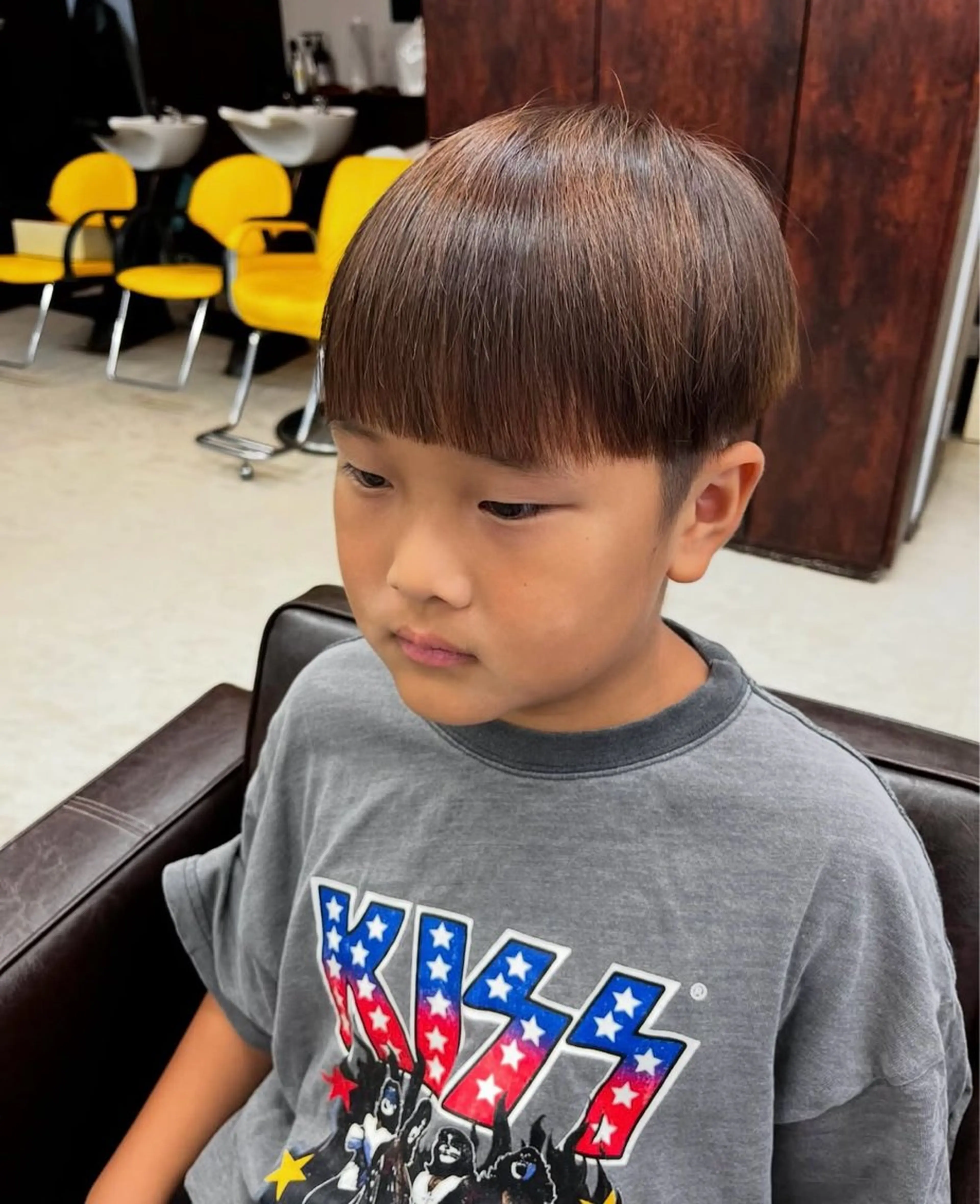 ショート カラー メンズ キッズ マッシュ カット 小島 凜のヘアスタイル