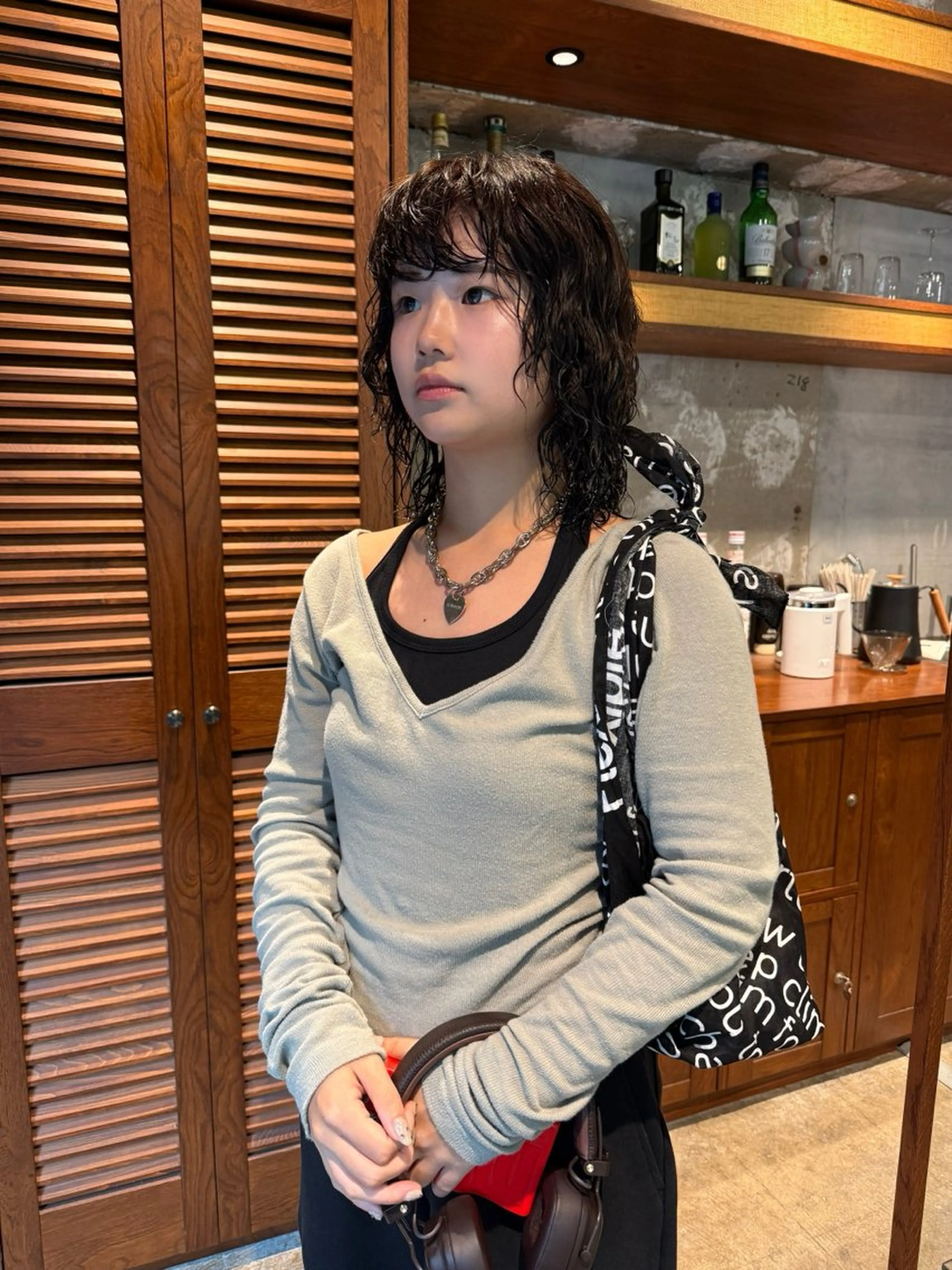 ショート パーマ ニュアンスパーマ パーマ トリートメント ヘアセット ere 代々木公園所属・みほ/ニュアンス/ モード/艶カラーのヘアスタイル