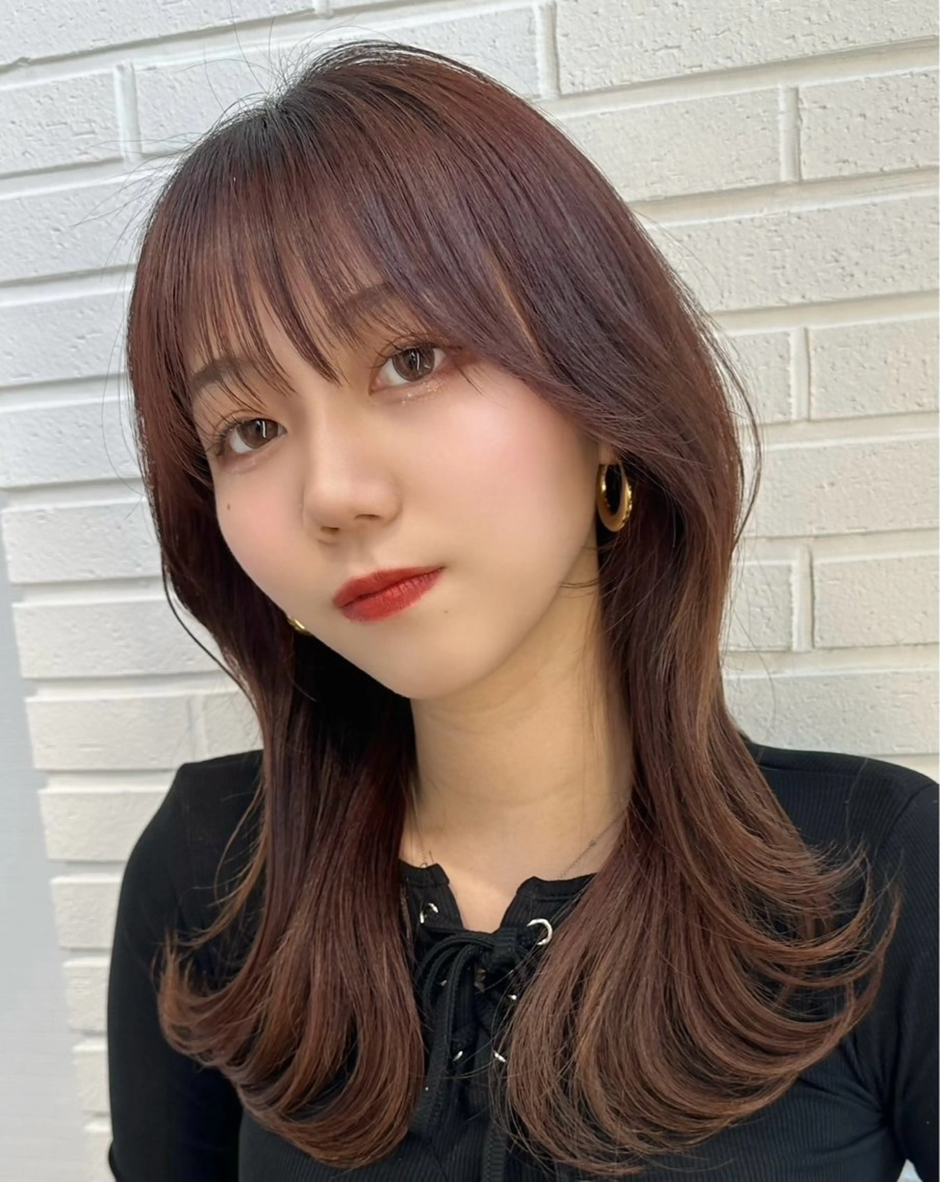 セミロング カラー ヘアアレンジ ヘアカラー トリートメント 似合わせ/透明感 カラー/豊中/かこのヘアスタイル