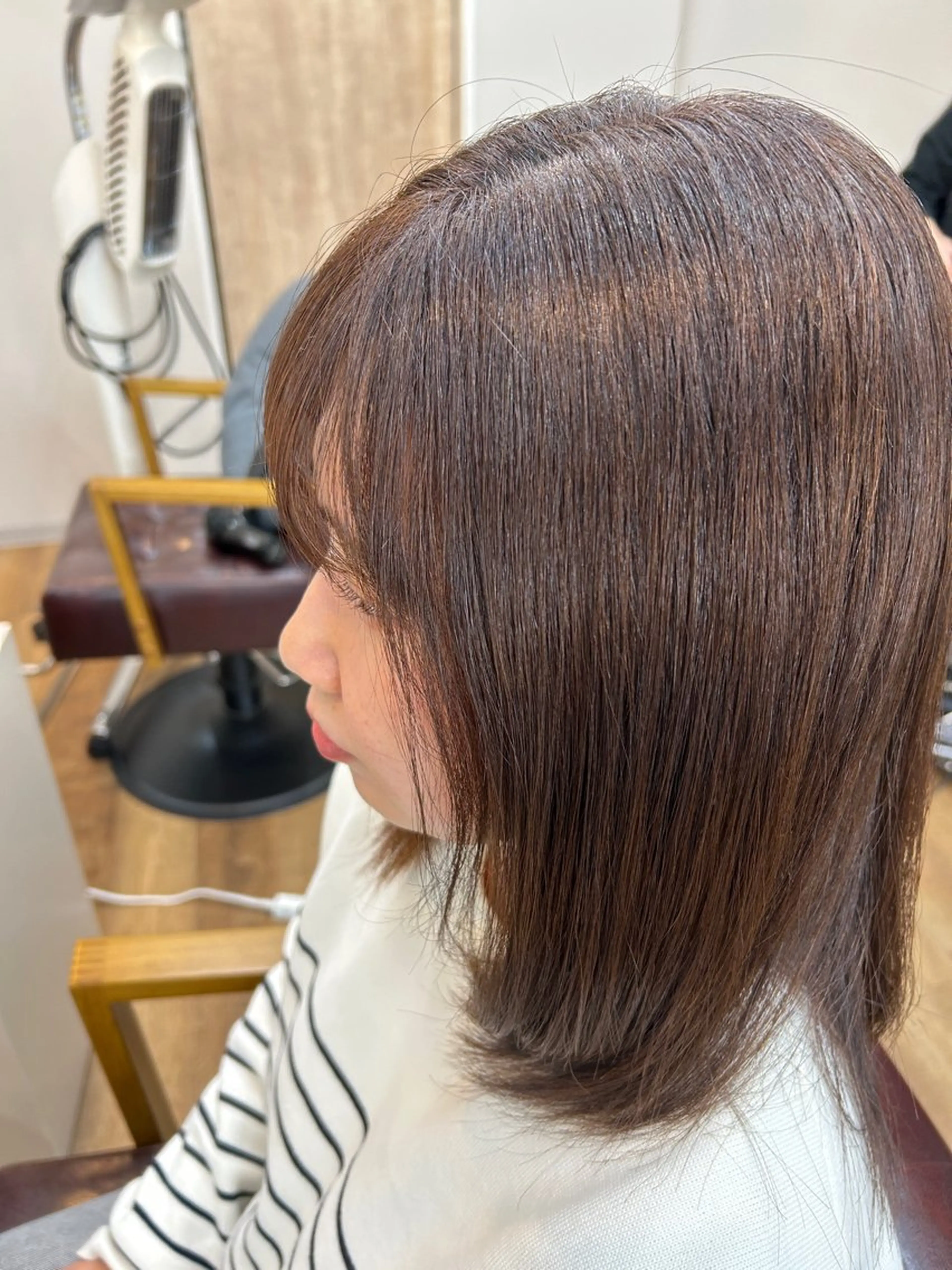 セミロング カラー 縮毛矯正 ヘアカラー 縮毛矯正 中野 未来のヘアスタイル
