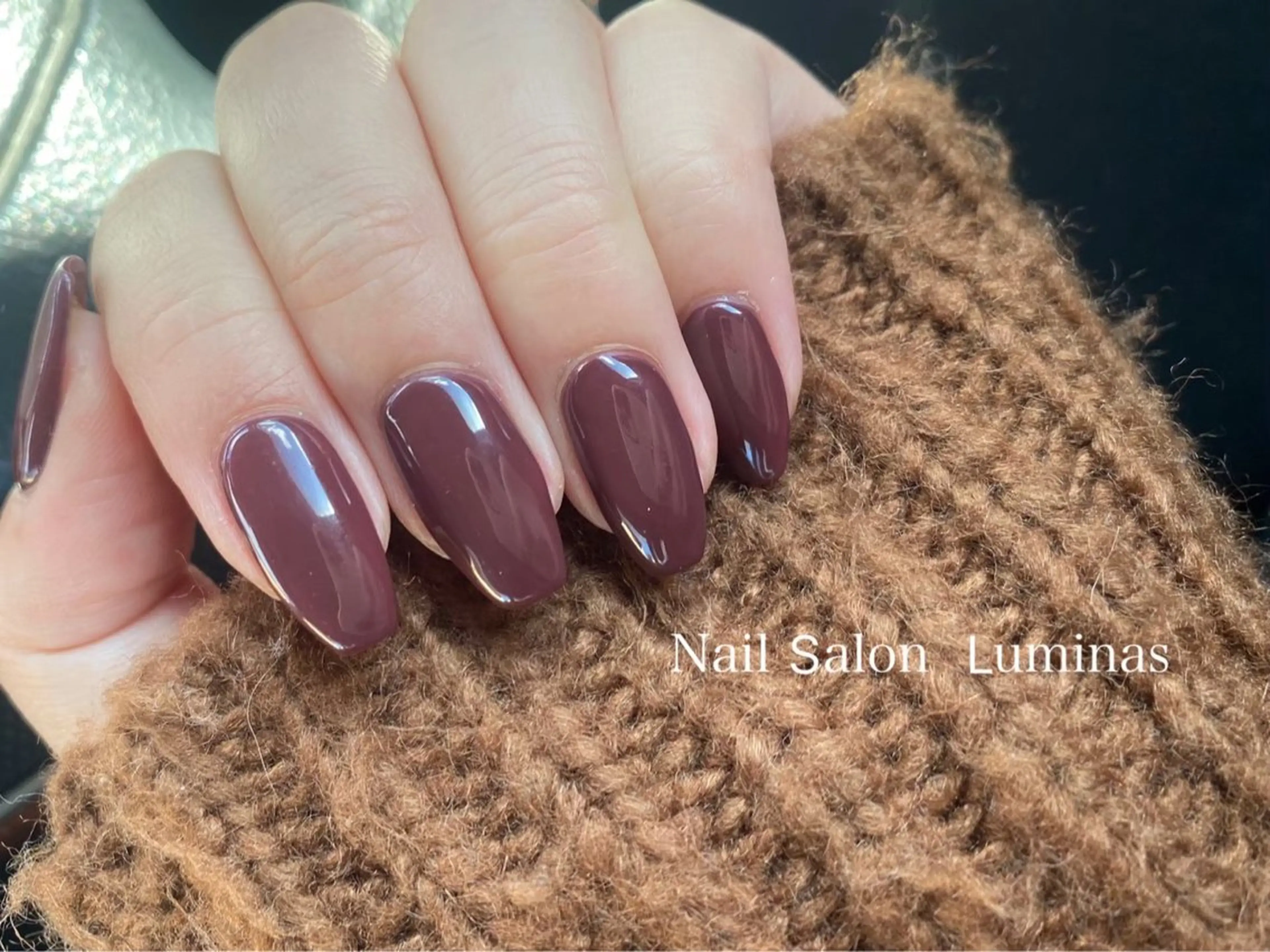 ネイル ブラウン ワンカラーネイル ruffle Asukaのネイルデザイン