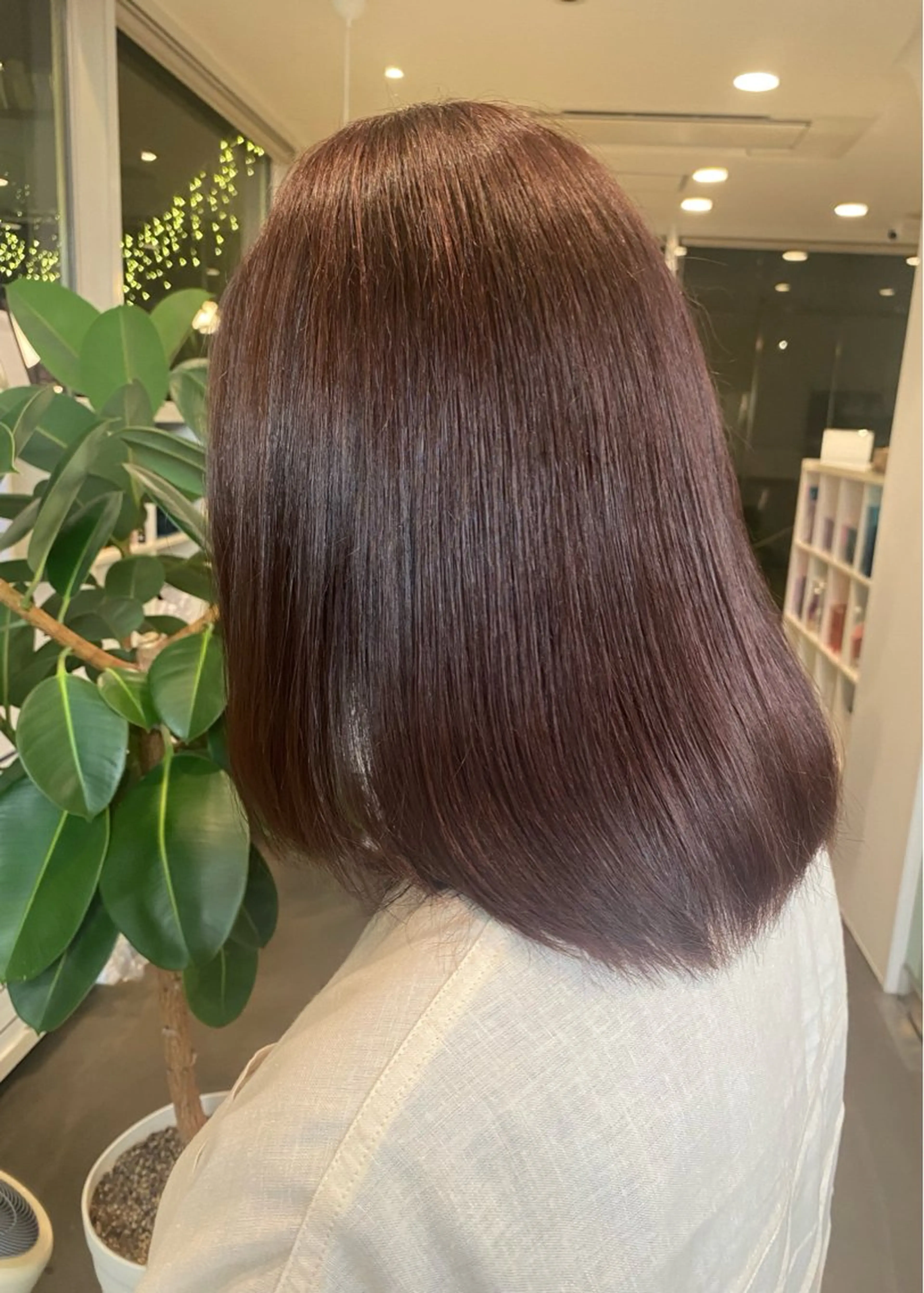 ミディアム カラー ベージュカラー ピンクカラー ピンクベージュ ヘアカラー トリートメント ヘアセット 🎧ayaka/ボブ /透明感カラー🩵のヘアスタイル