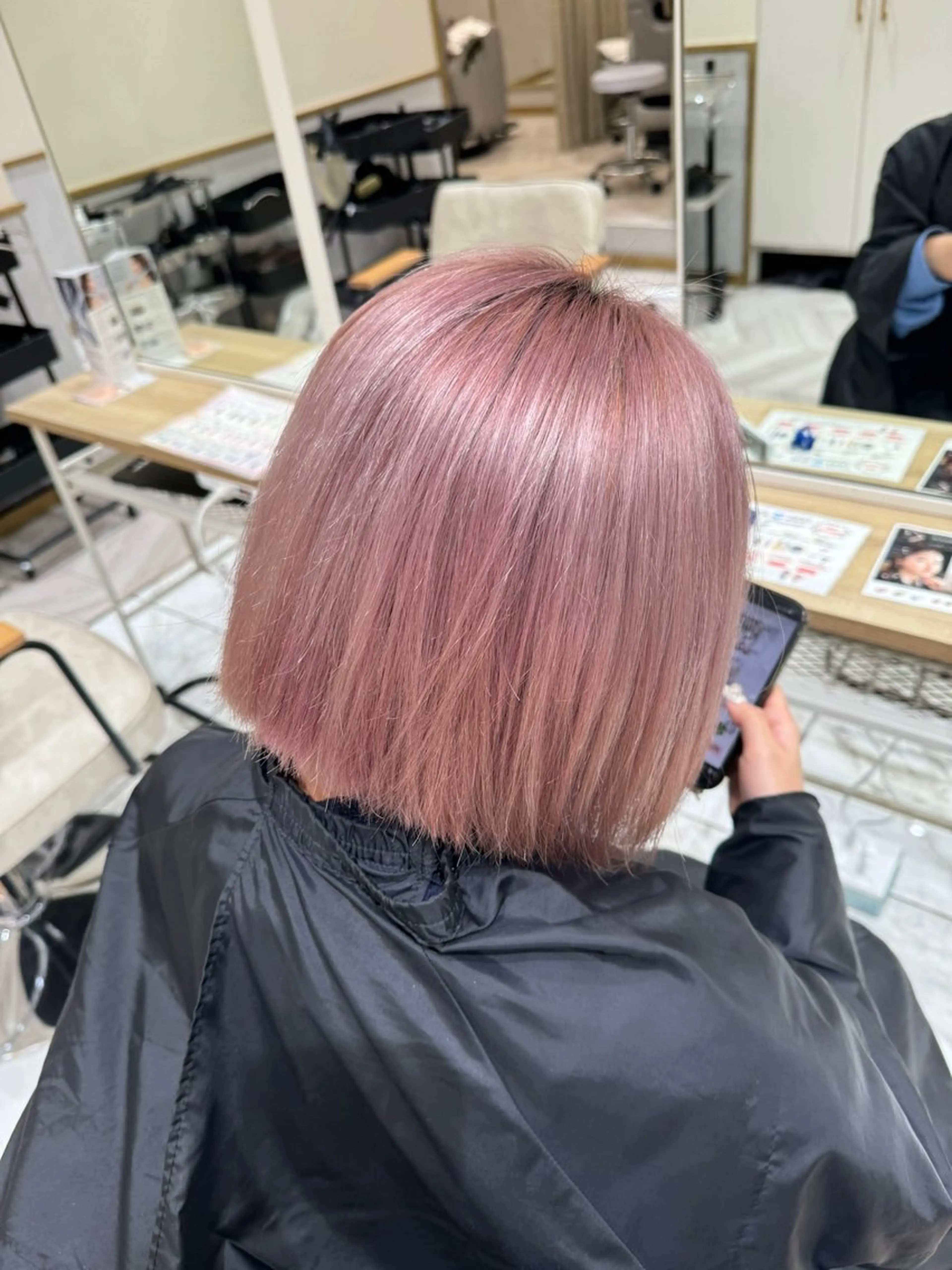 ショート カラー ピンクカラー ボブ men'sモテ 髪🫧ｼｵﾝのヘアスタイル