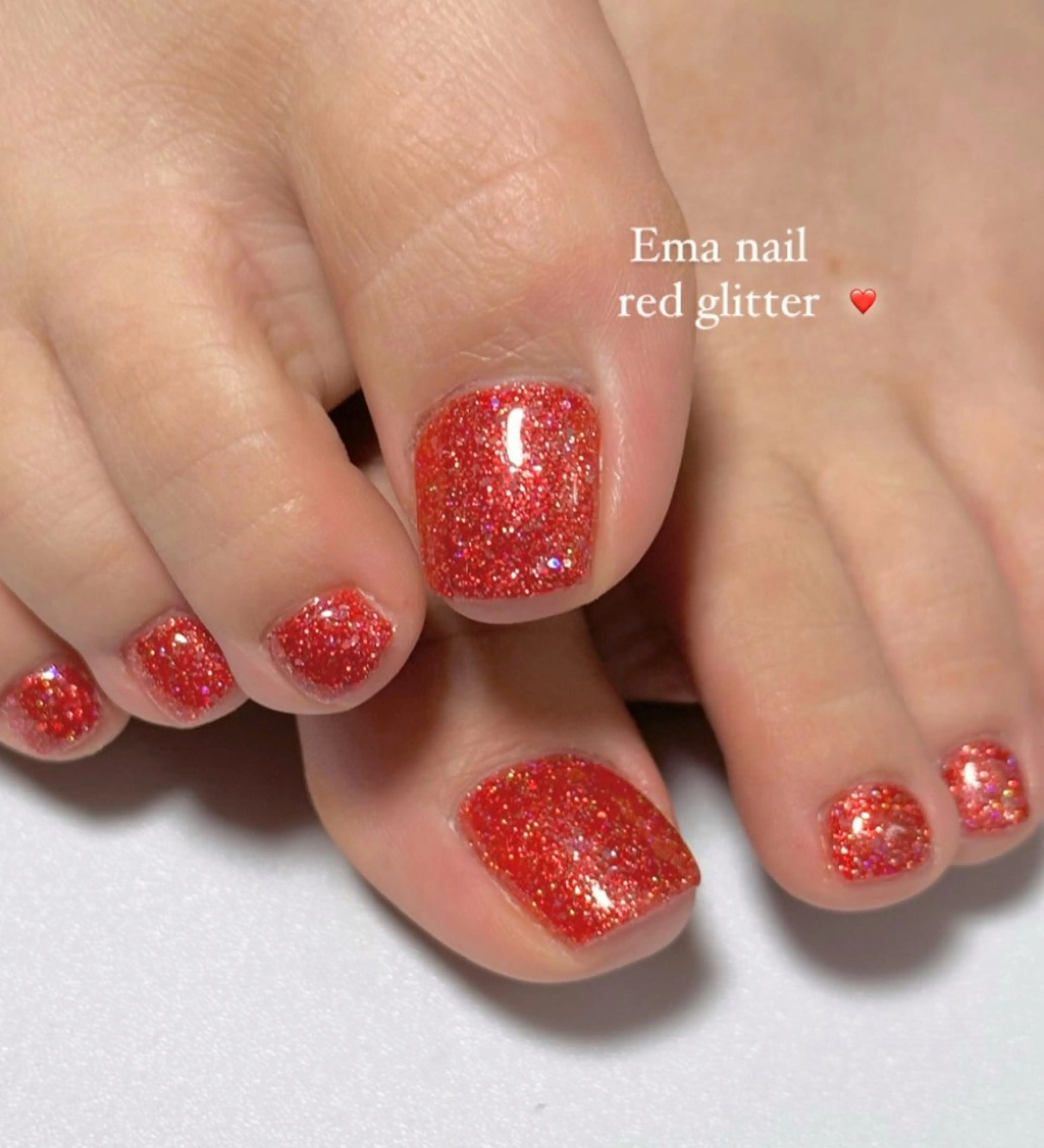 ネイル フットネイル ガーリー キラキラネイル 韓国ネイル ワンカラーネイル フットネイル Blanche　mimii所属・Blanche Ayaのネイルデザイン