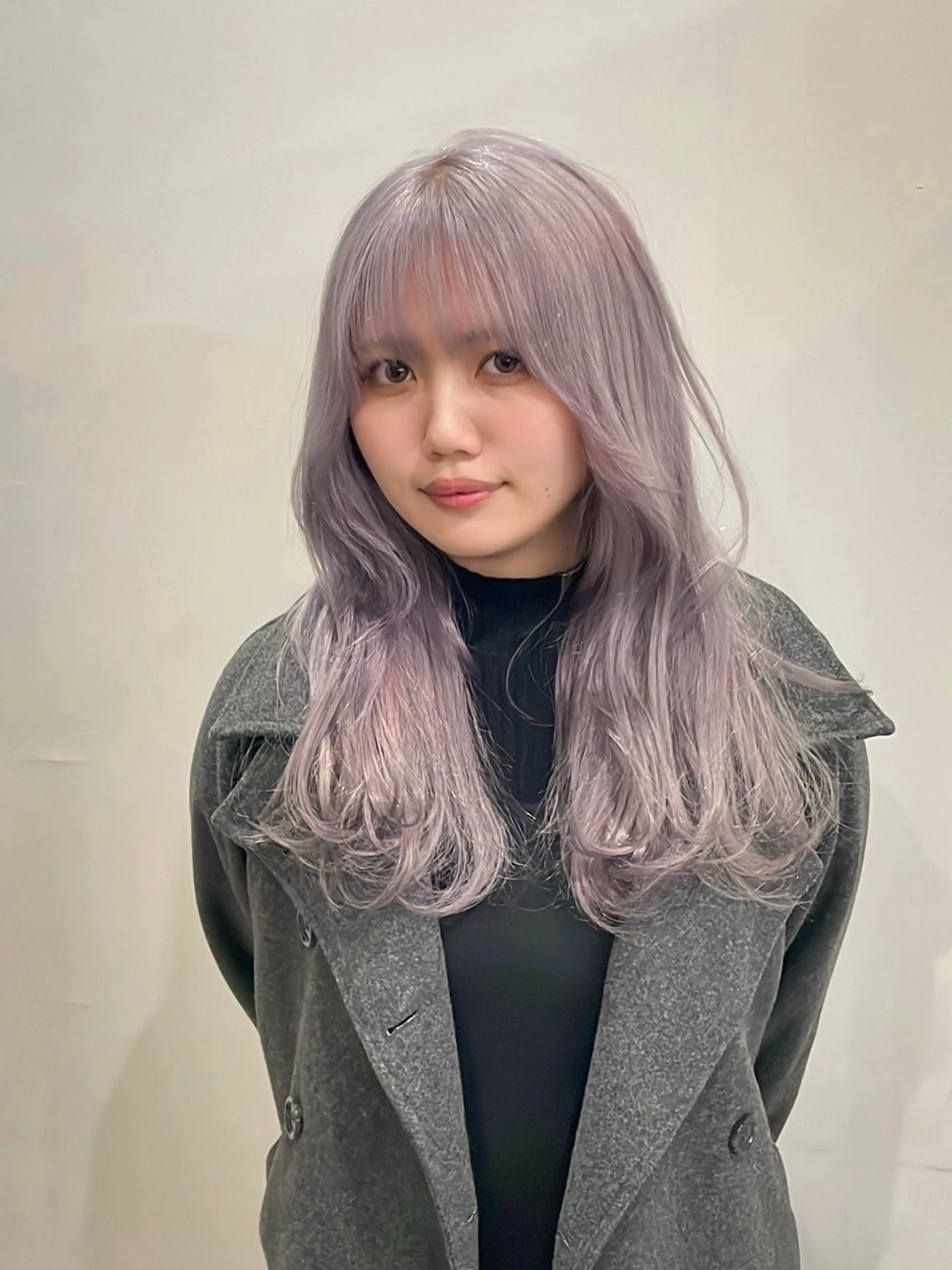 ロング カラー ブリーチ ラベンダーカラー カット ヘアカラー レイヤー/ウルフ/ ハッシュカット/そらのヘアスタイル