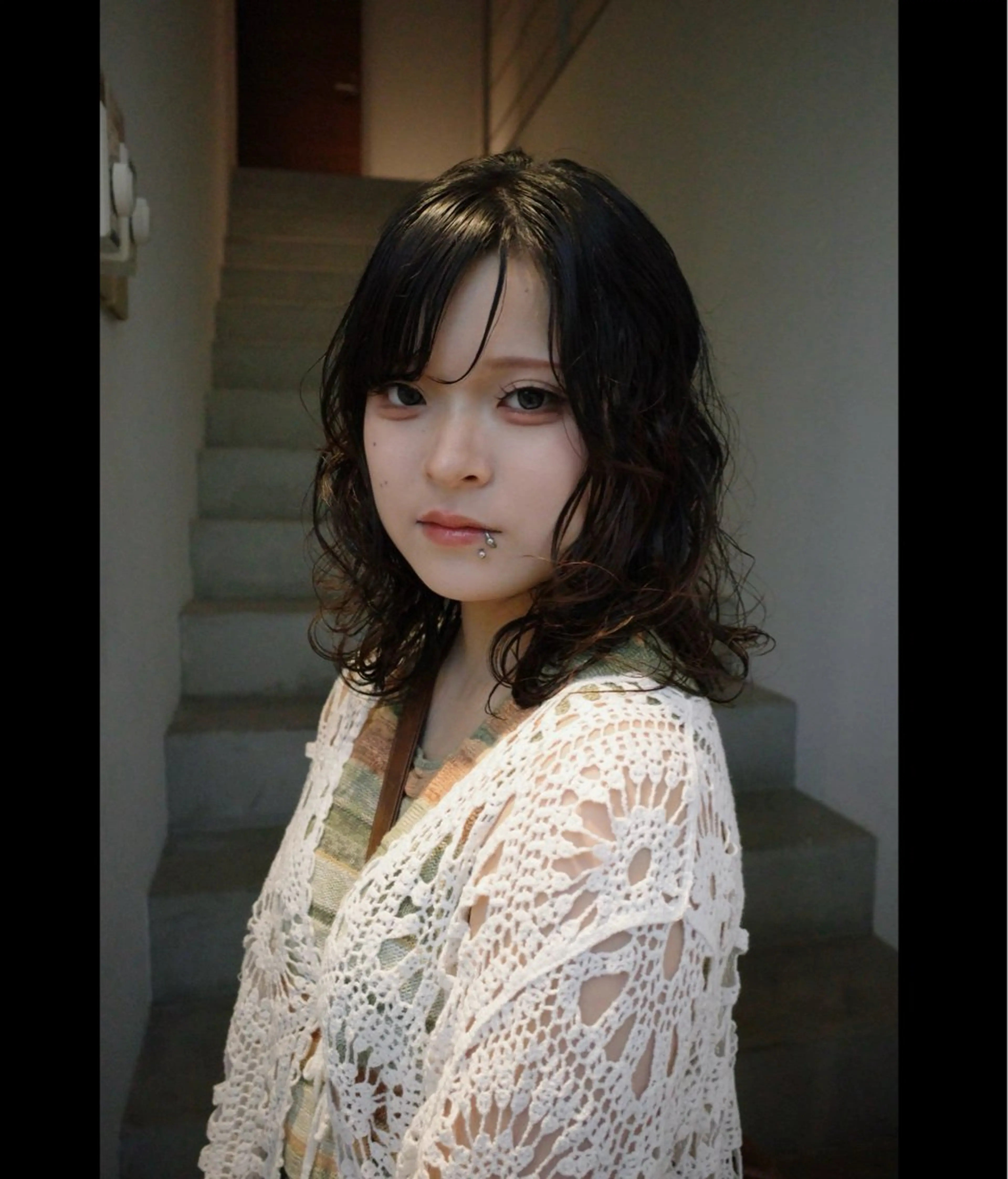 ミディアム ミディアムパーマ くせ毛 レイヤーカット ミユ/ショート/ カットモデル/名東区のヘアスタイル