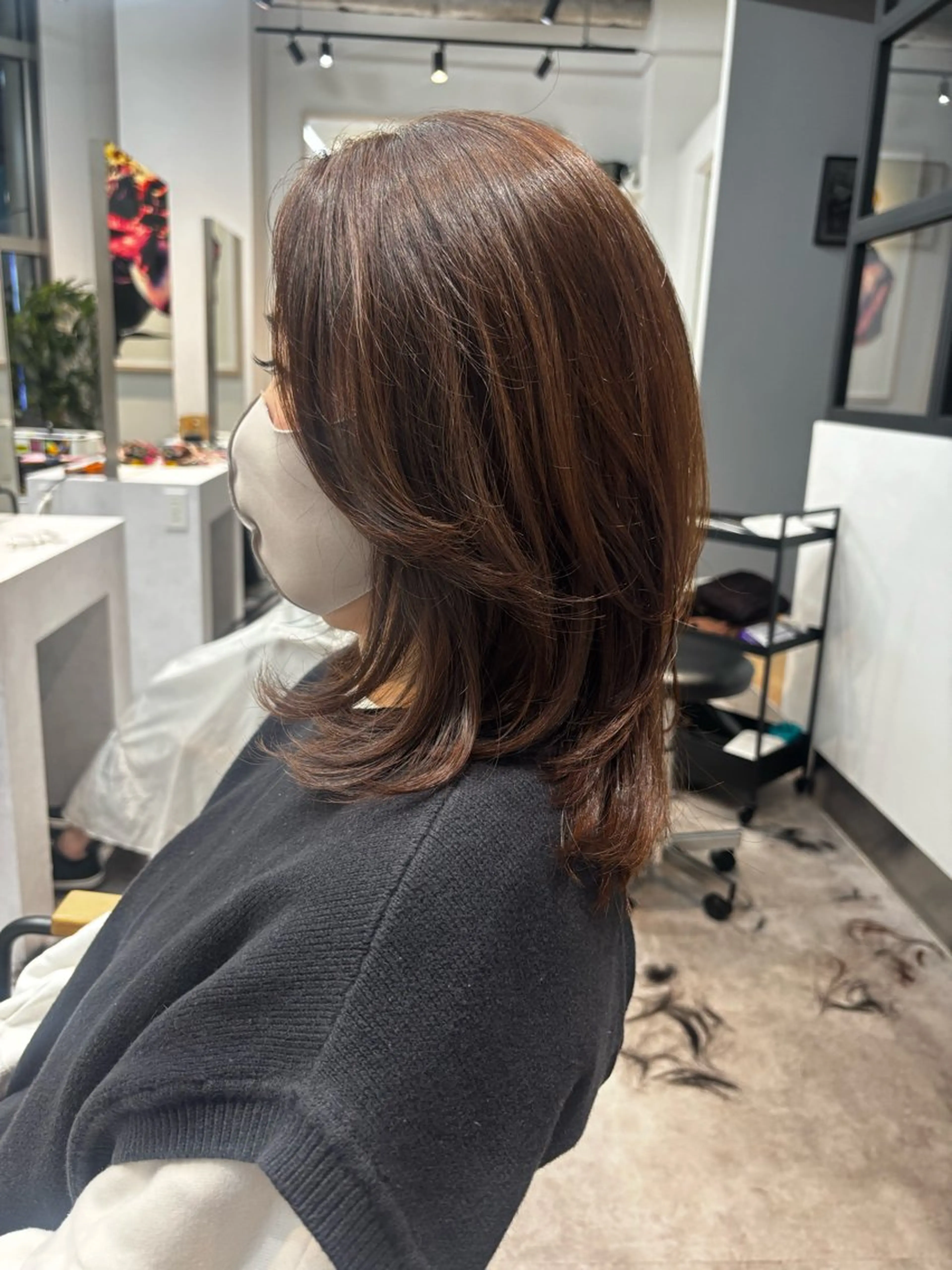 セミロング カラー カット レイヤー/メンズ🥑 マエダアズミ🥑のヘアスタイル