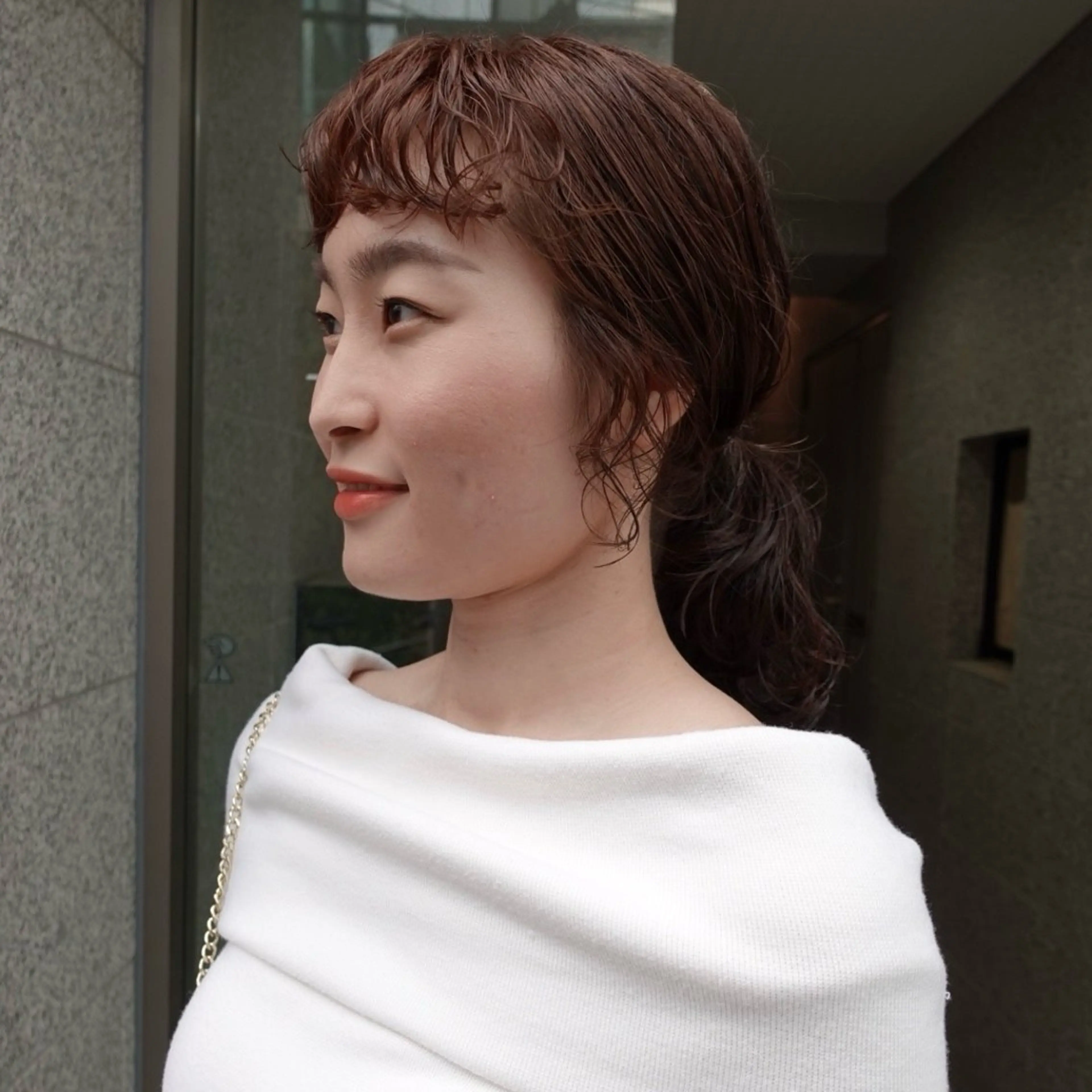 ミディアム カラー パーマ ヘアアレンジ ミディアムパーマ オン眉 カット ヘアカラー パーマ 🌐サトウ リョウ🌐のヘアスタイル