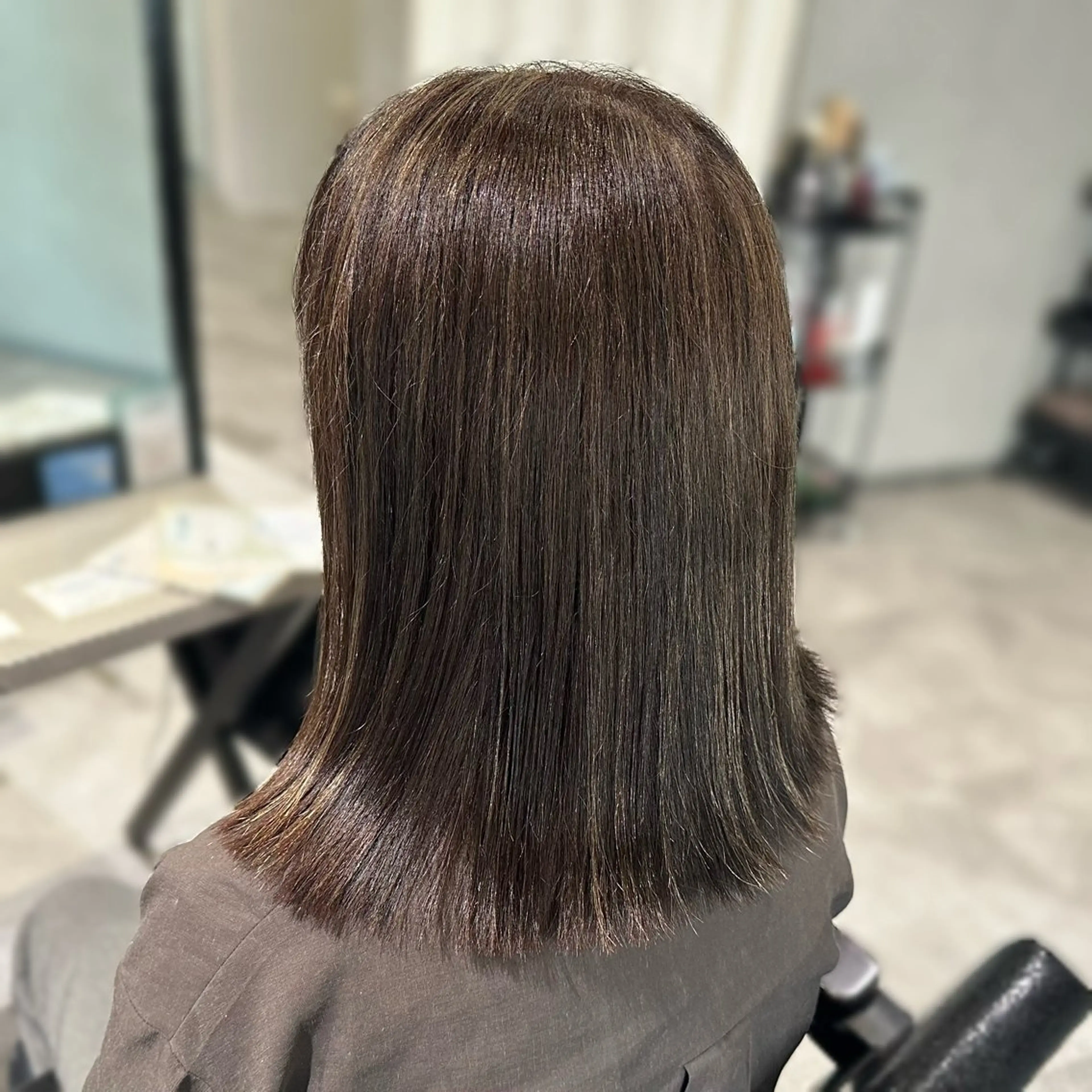 ミディアム カラー 透明感カラー ハイライトカラー ハイライト カット ヘアカラー MIRUKA/ 暖色カラー/ベージュのヘアスタイル