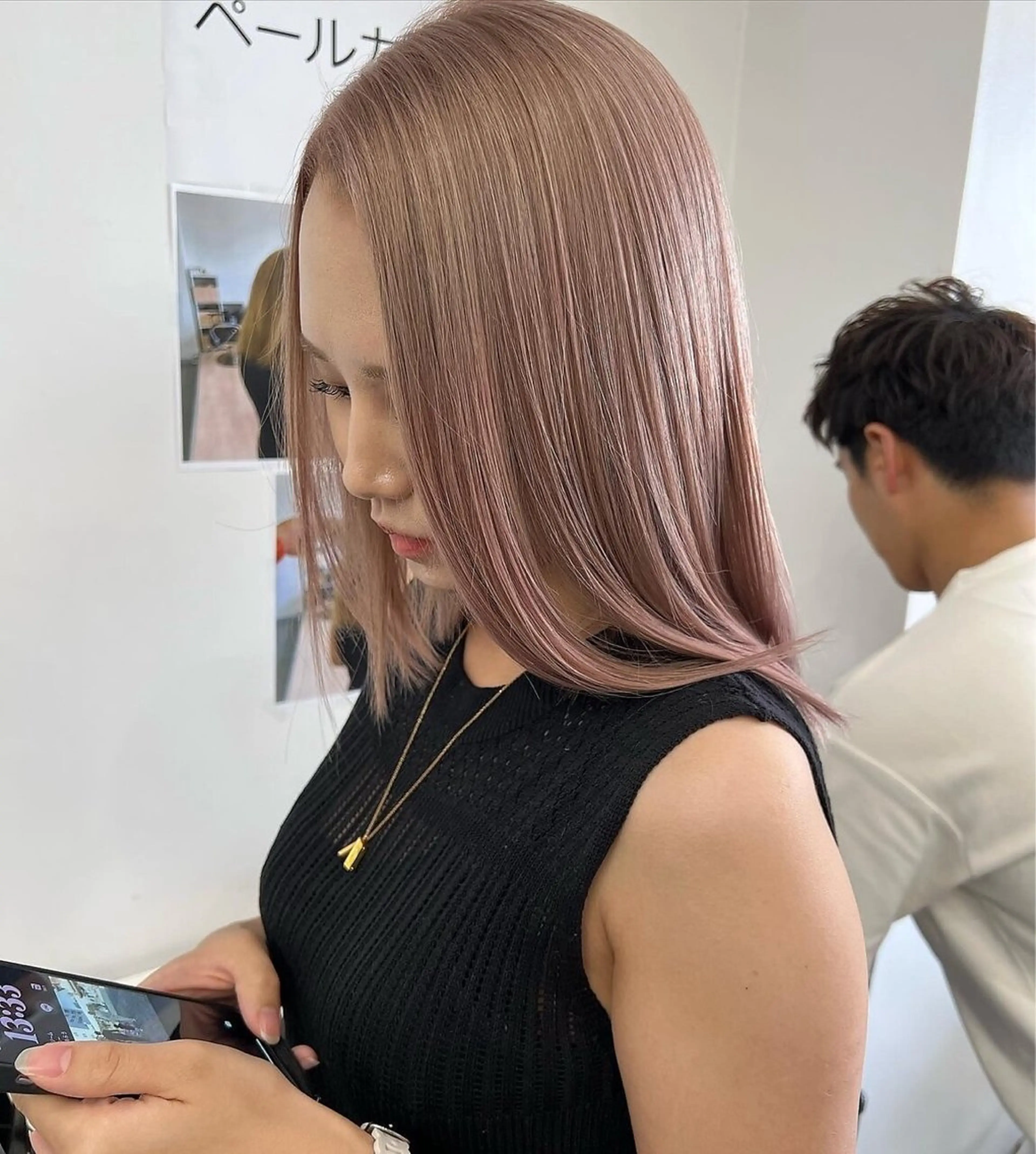 ロング カラー ヘアカラー トリートメント RIENS xreaのヘアスタイル