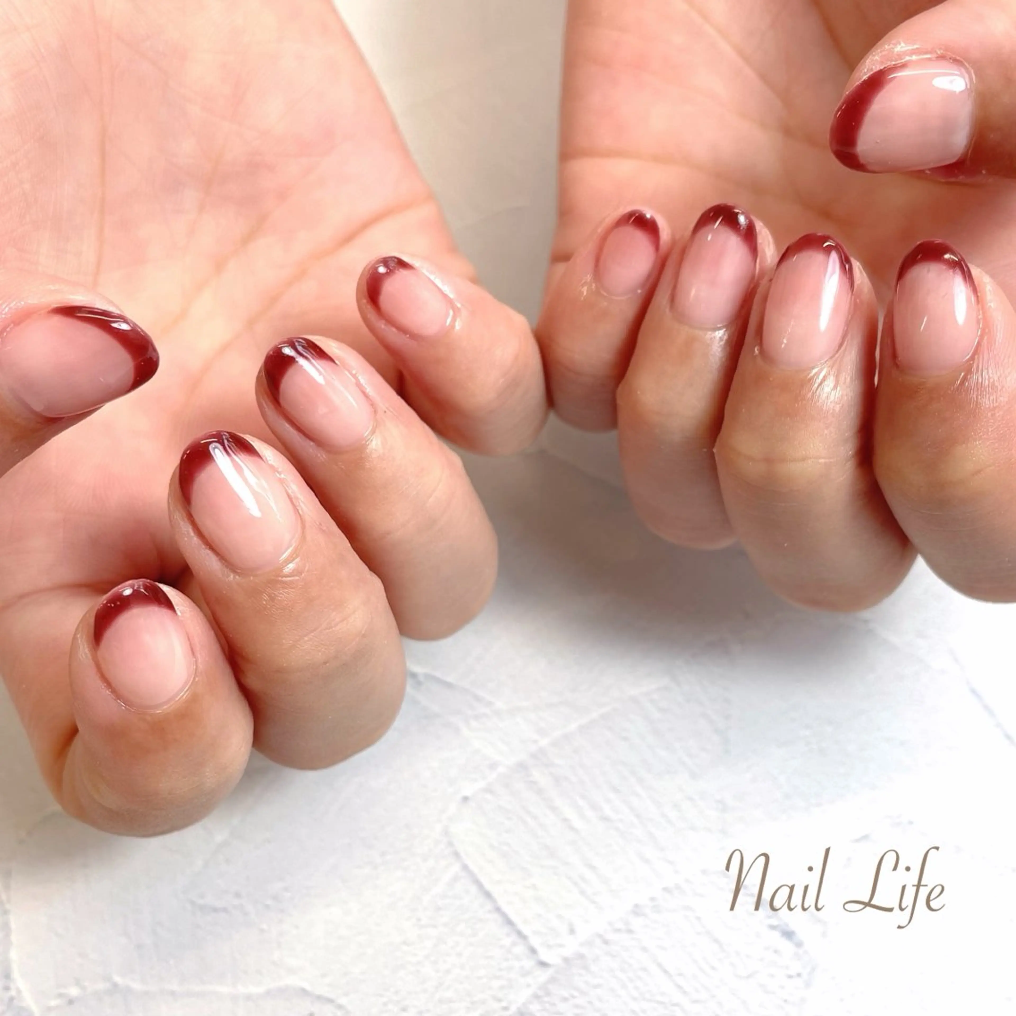 ネイル ボルドー フレンチネイル 大嶋 めぐみのネイルデザイン