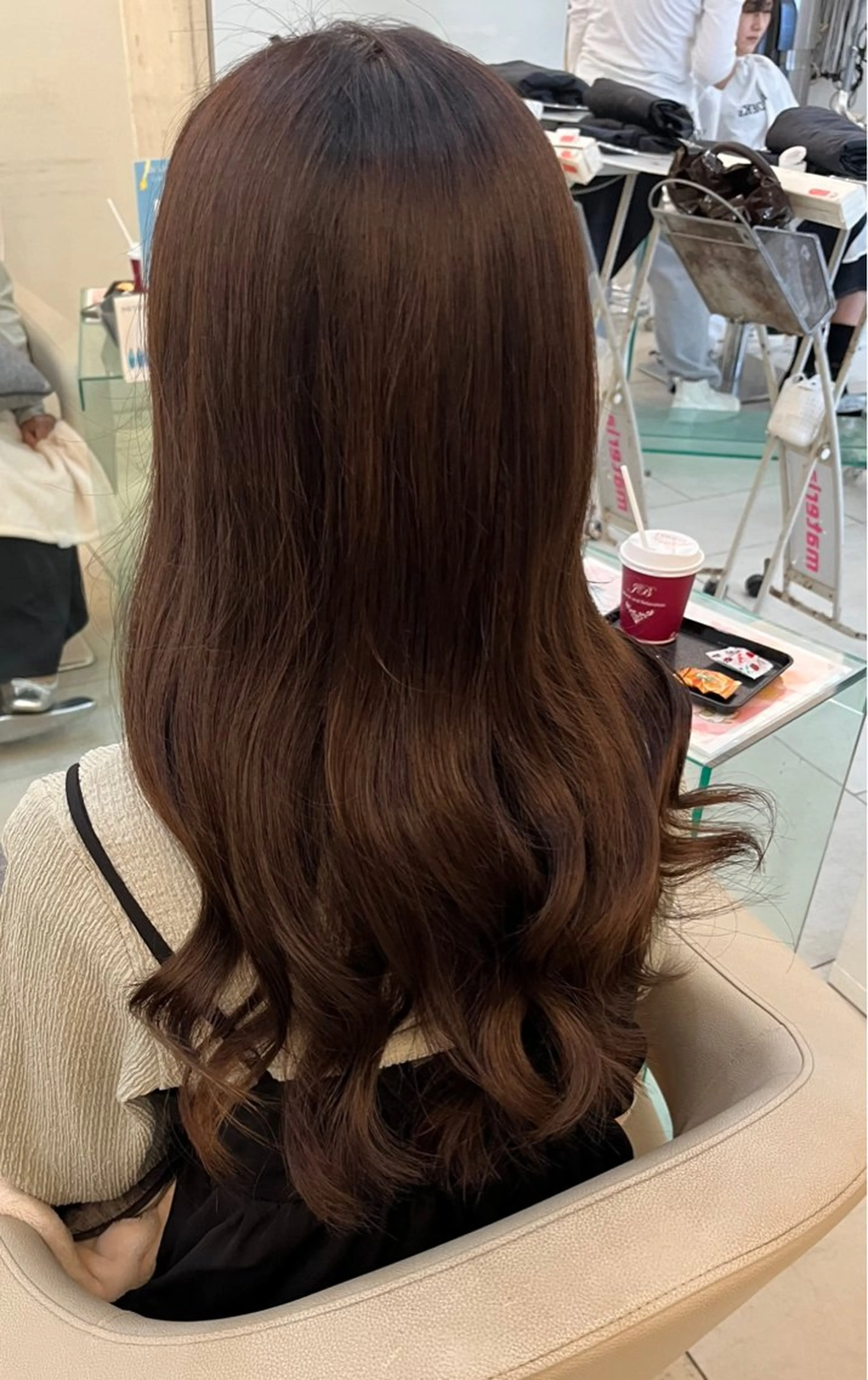 ロング ヘアアレンジ カット パーマ 似合わせカット暖色 カラーhiyonaのヘアスタイル