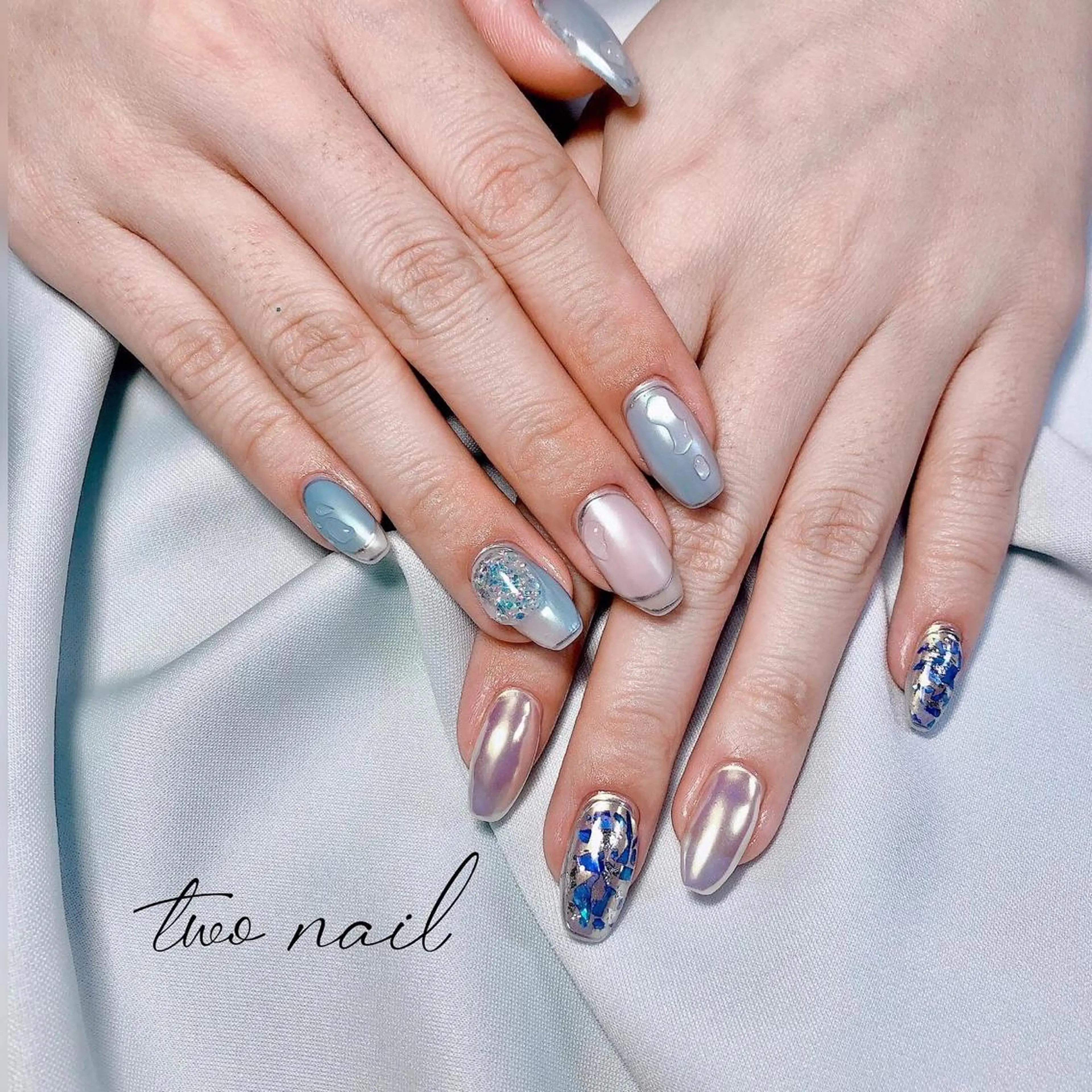 ネイル アートネイル オーロラネイル フットネイル ハート ニュアンスネイル two nailのネイルデザイン