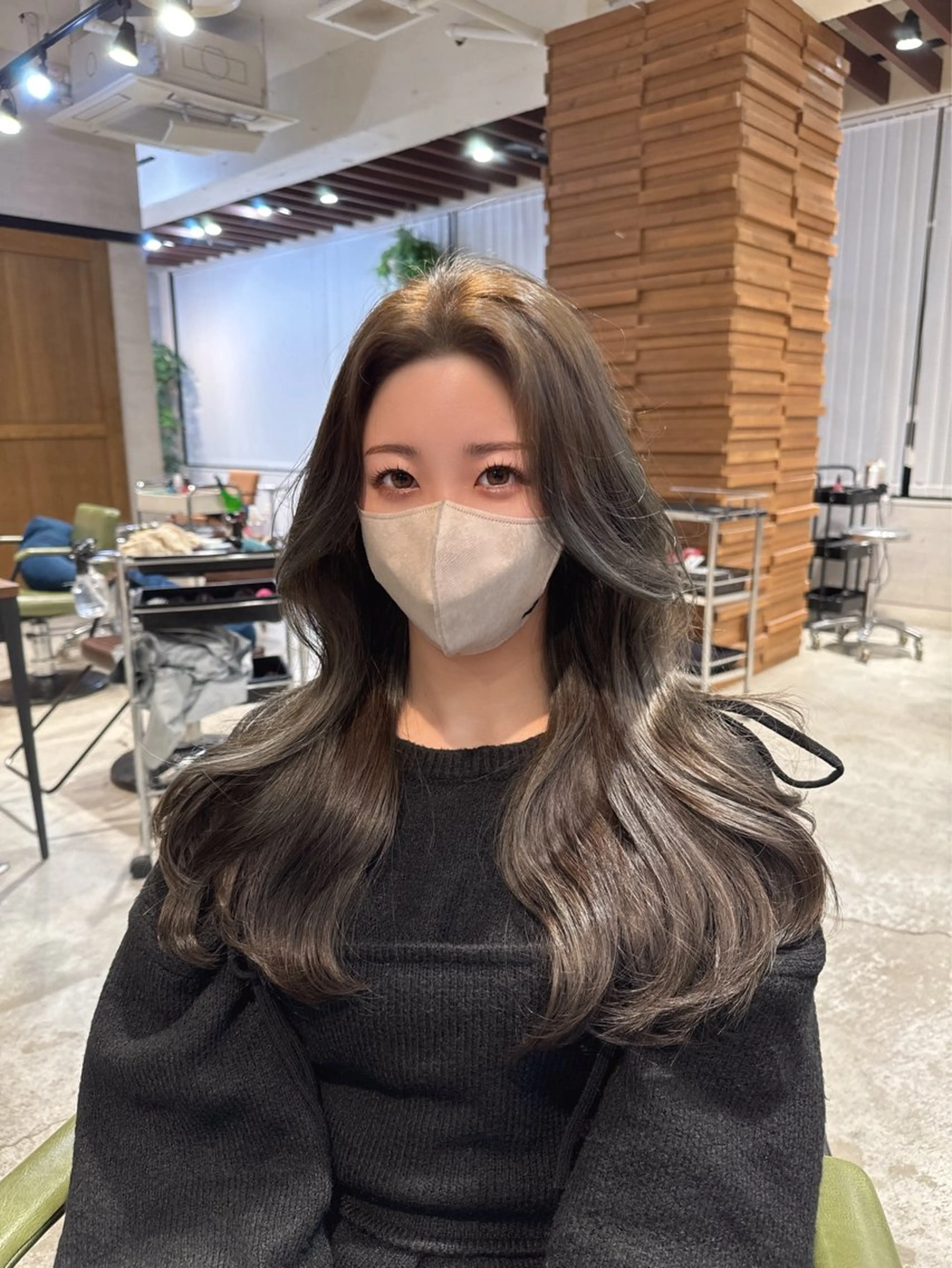 ロング のり🐼顔まわり/ 韓国/レイヤーカットのヘアスタイル