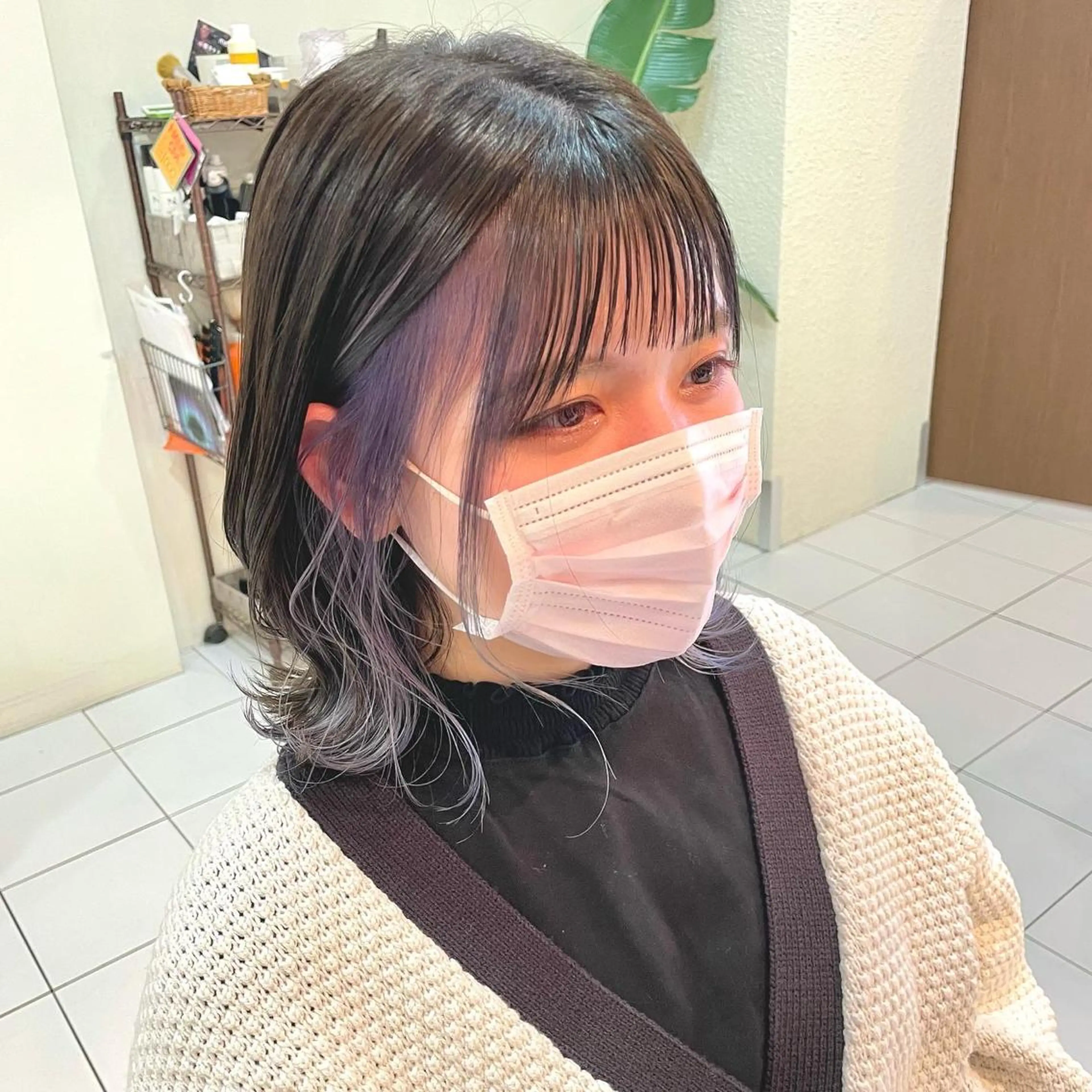 ミディアム カラー インナーカラー バイオレットカラー 透明感カラー/ 寺田千雅子のヘアスタイル