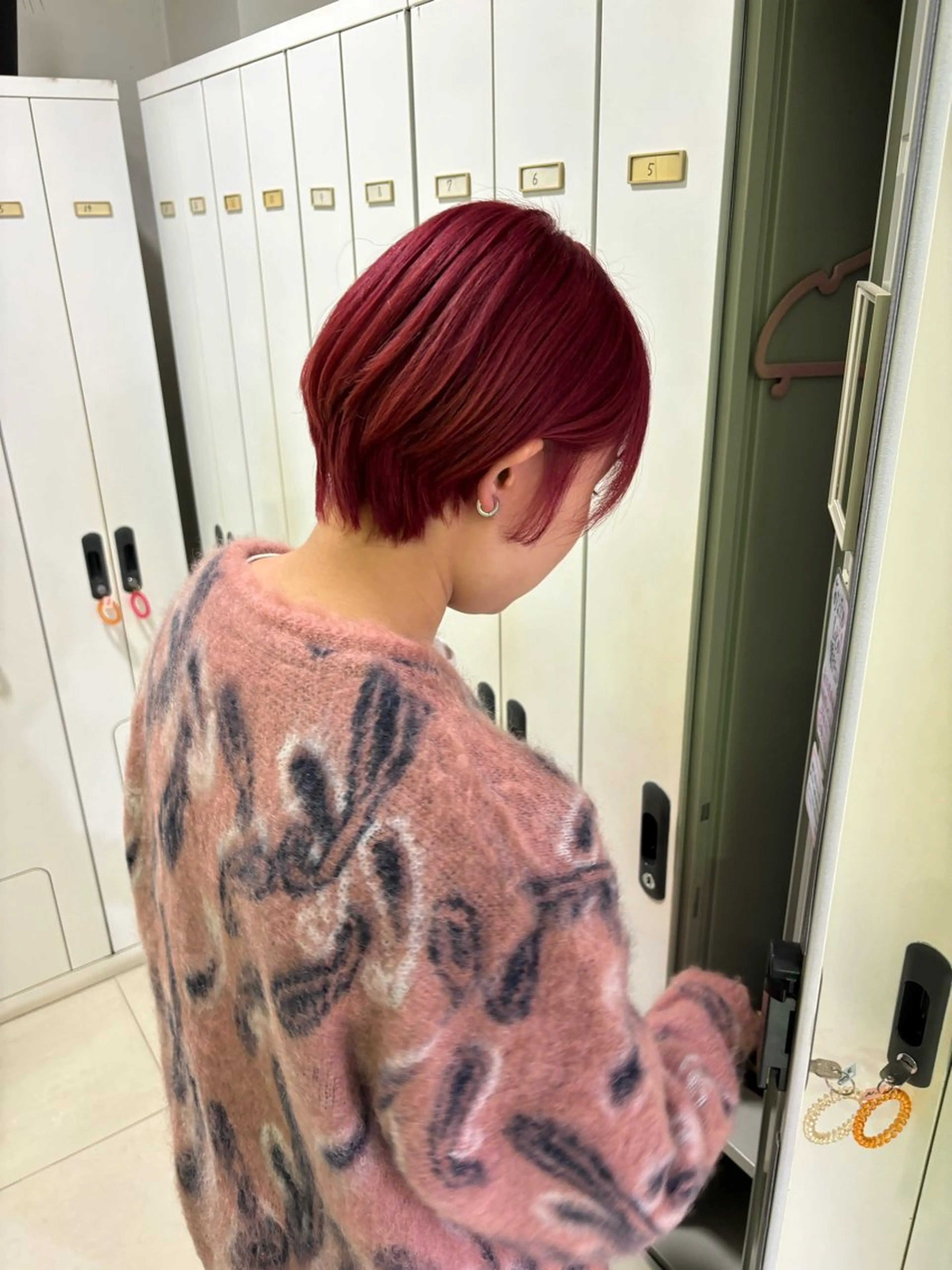 ショート カット ヘアカラー トリートメント ぷつっとボブ/ちゅる ピンク/mika☆のヘアスタイル