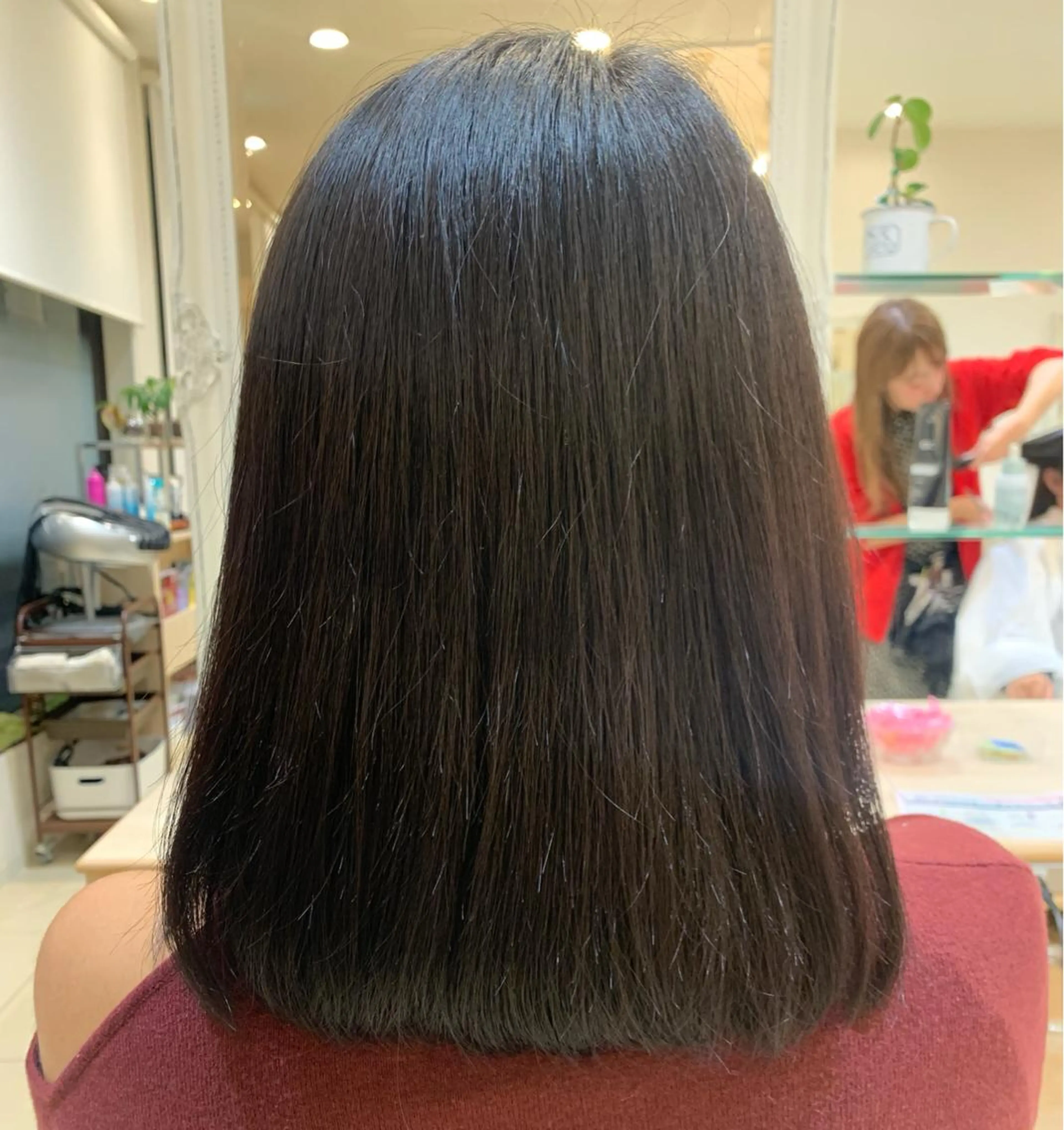 カラー パーマ 韓国風🌷✨ 守屋紗希のヘアスタイル