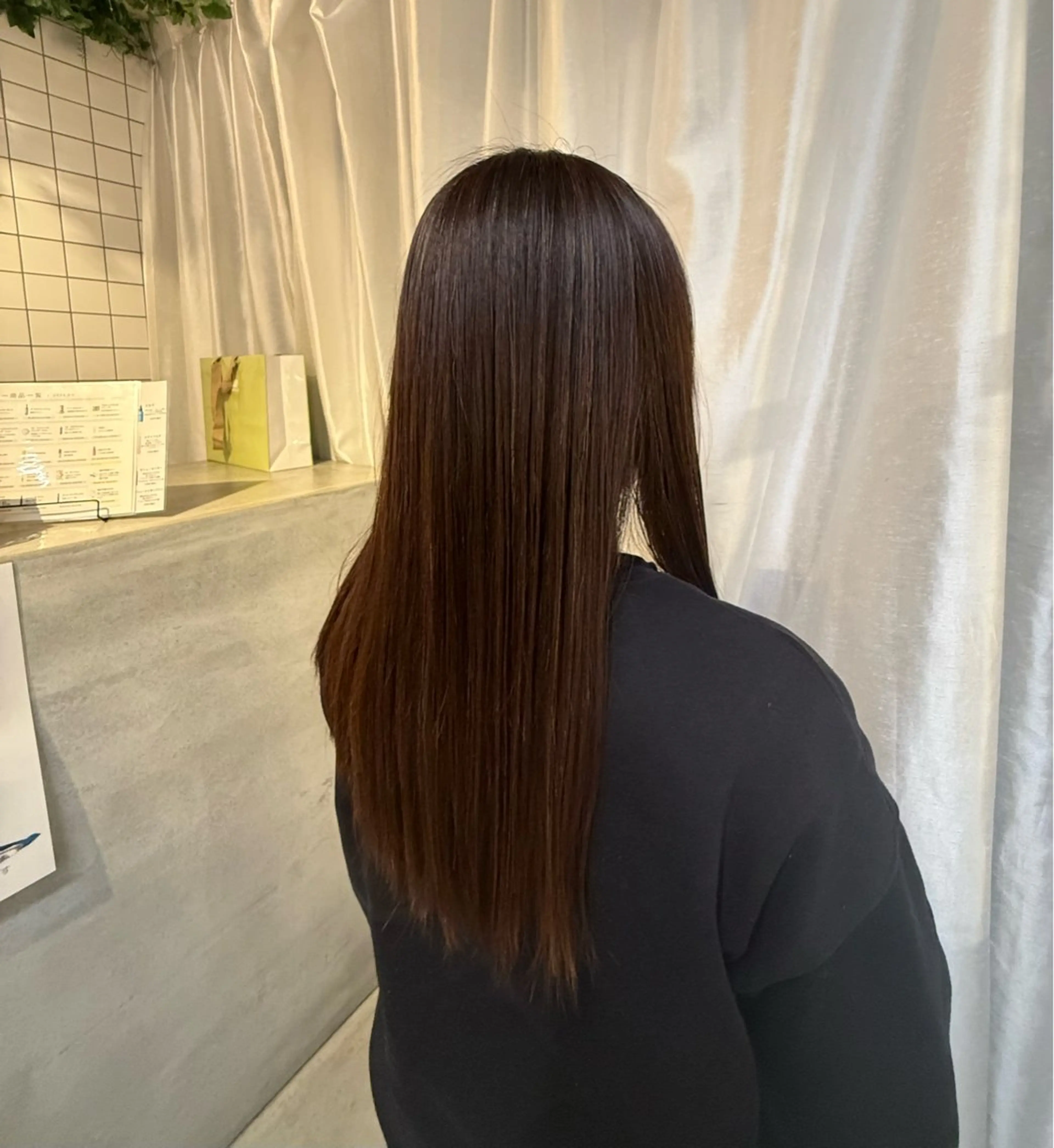 セミロング 縮毛矯正 いしはま ななかのヘアスタイル