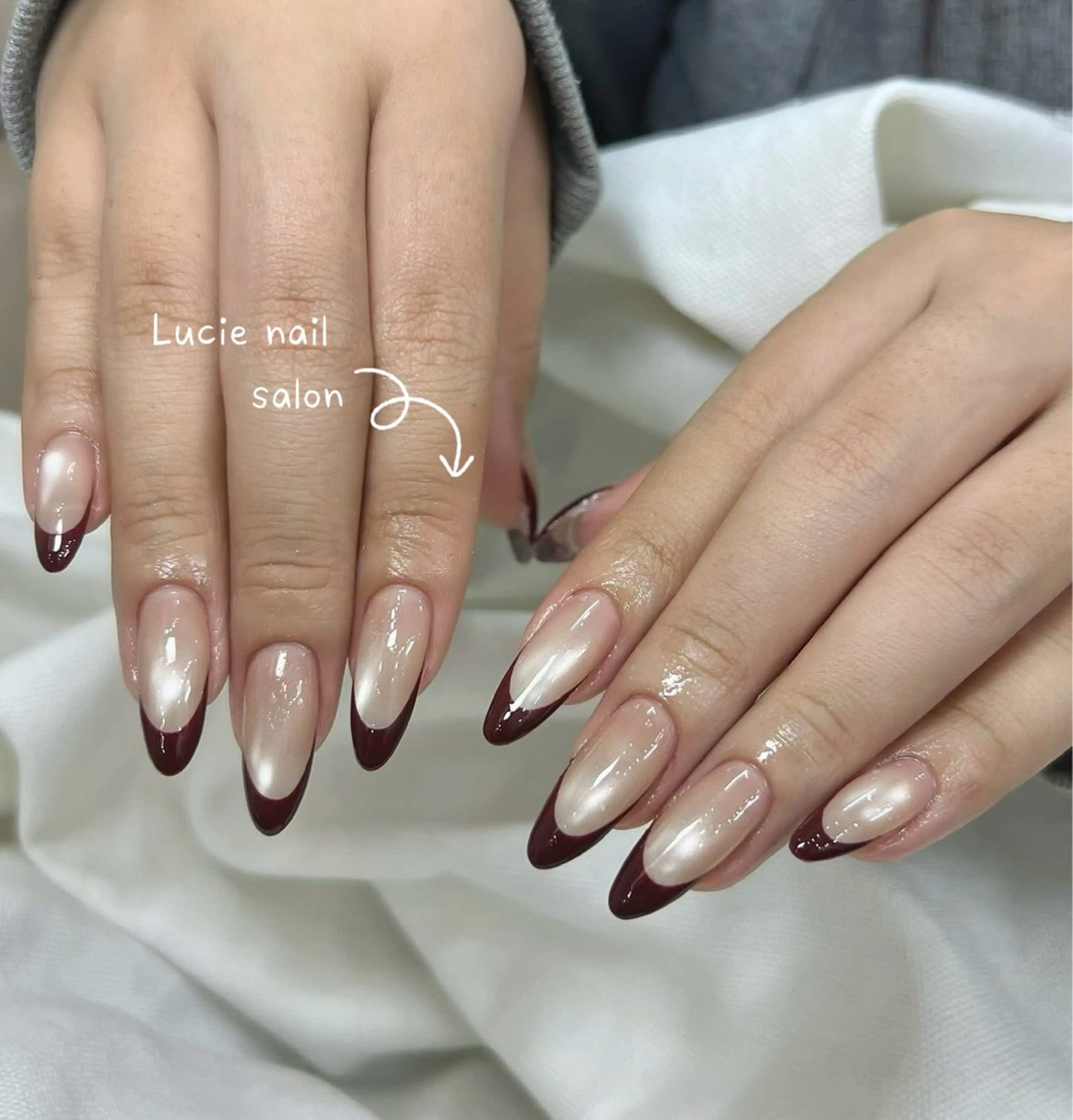 ネイル フレンチネイル ジェルネイル グラデーション 持ち込み オフィスネイル ハンドネイル LUCIE NAILのネイルデザイン