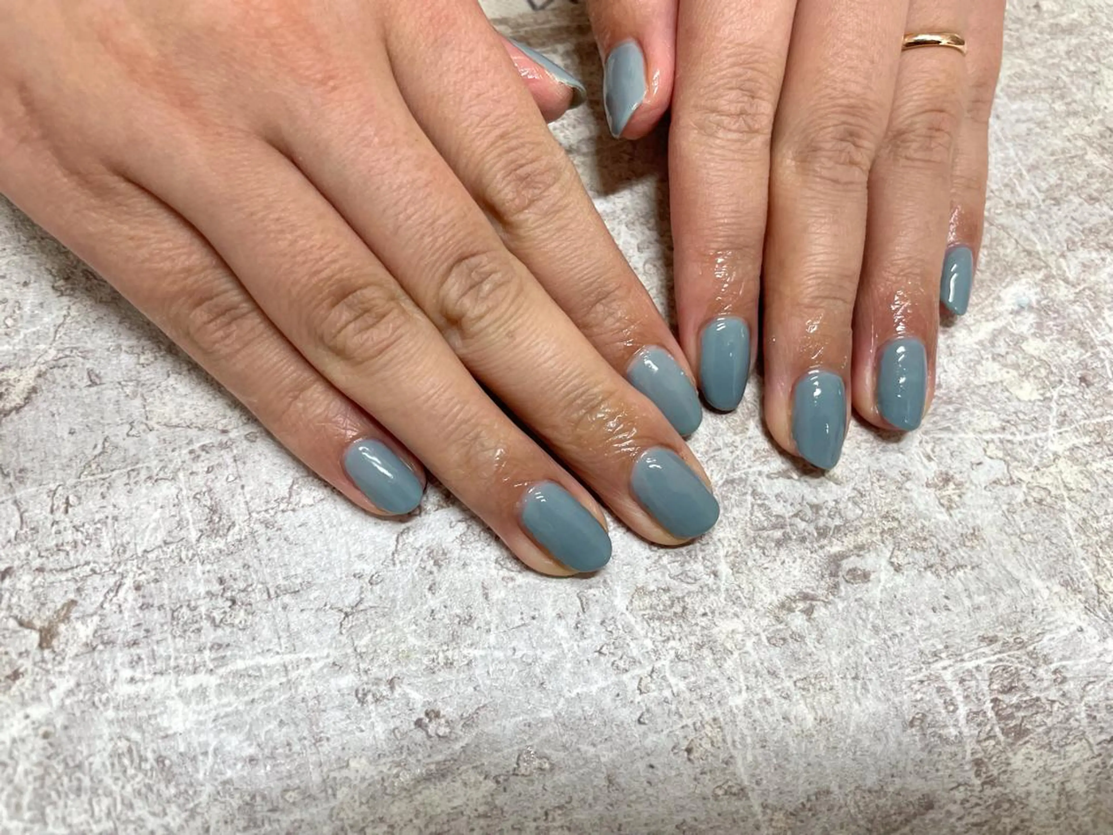 ネイル ブルー フットネイル フレンチネイル ジェルネイル ハート ハンドネイル mogunail &blowのネイルデザイン