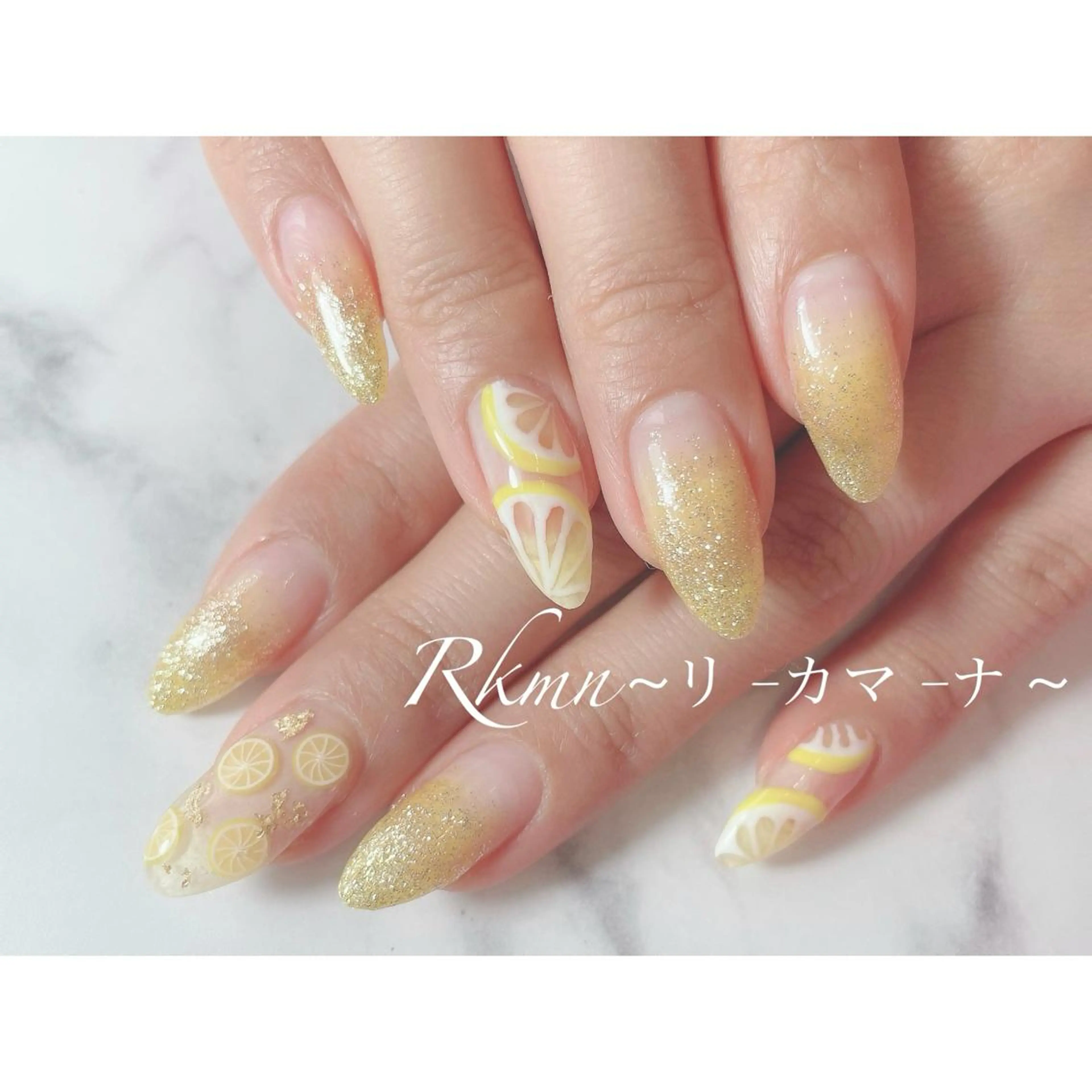 ネイル アートネイル フレンチネイル ジェルネイル グラデーション ラメ(グリッター) ハンドネイル フットネイル ハンドケア Rkmn ~リ-カマ-ナ~のネイルデザイン