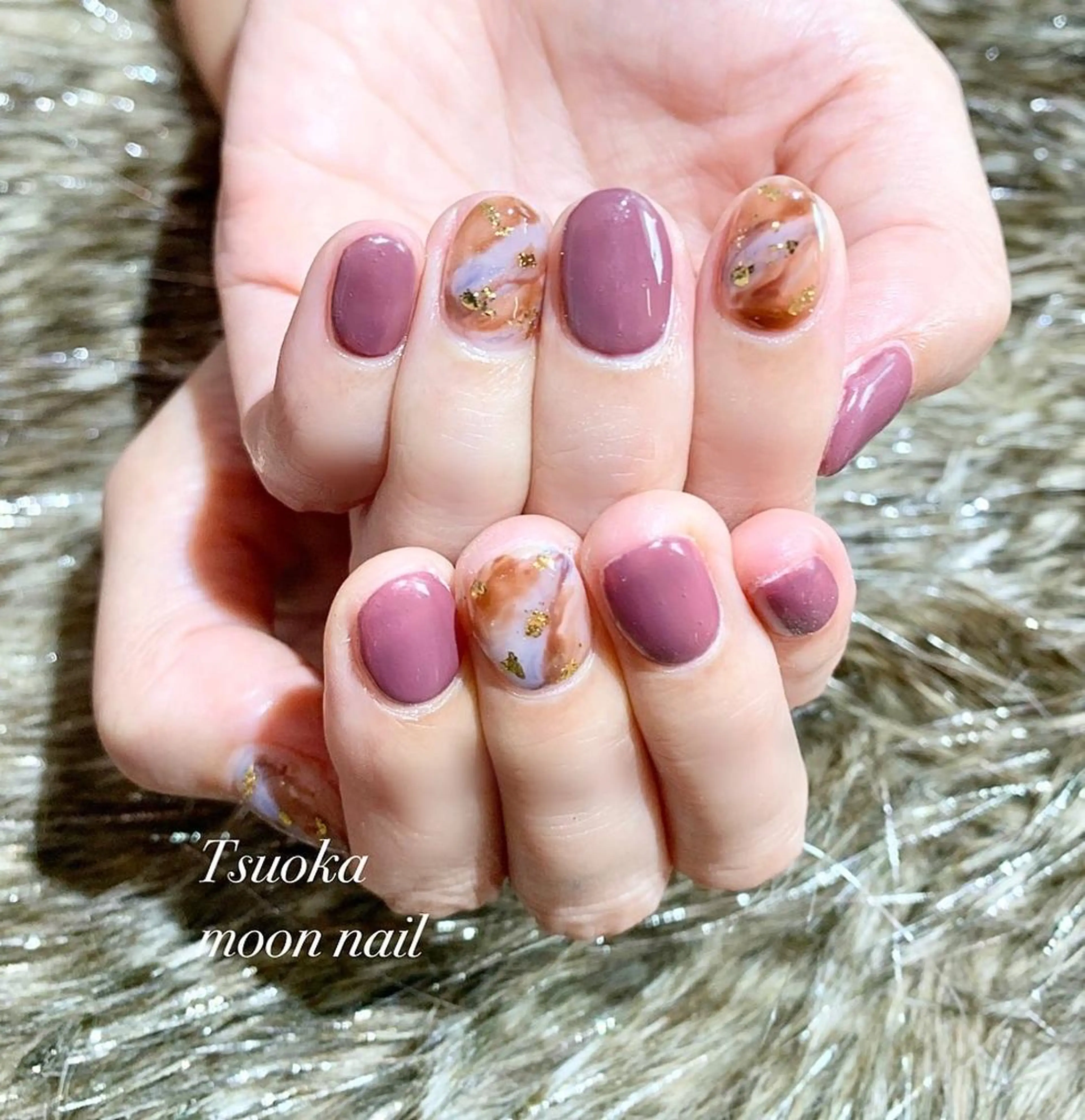 ネイル ハンドネイル ハンドケア 🌙都岡 ムーンネイルのネイルデザイン