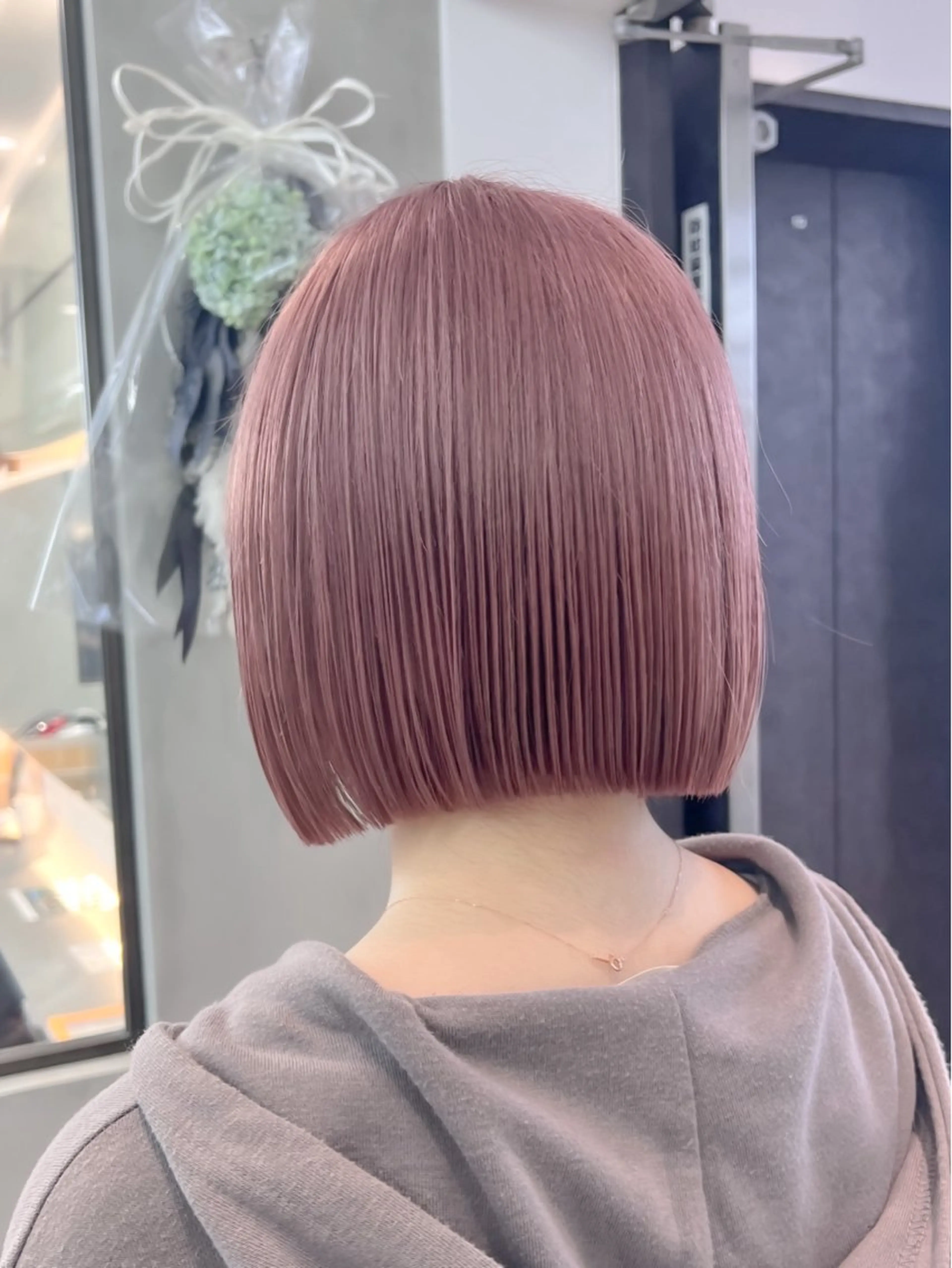 ミディアム カット ヘアカラー トリートメント ボブ/縮毛矯正 髪質改善/もえるのヘアスタイル