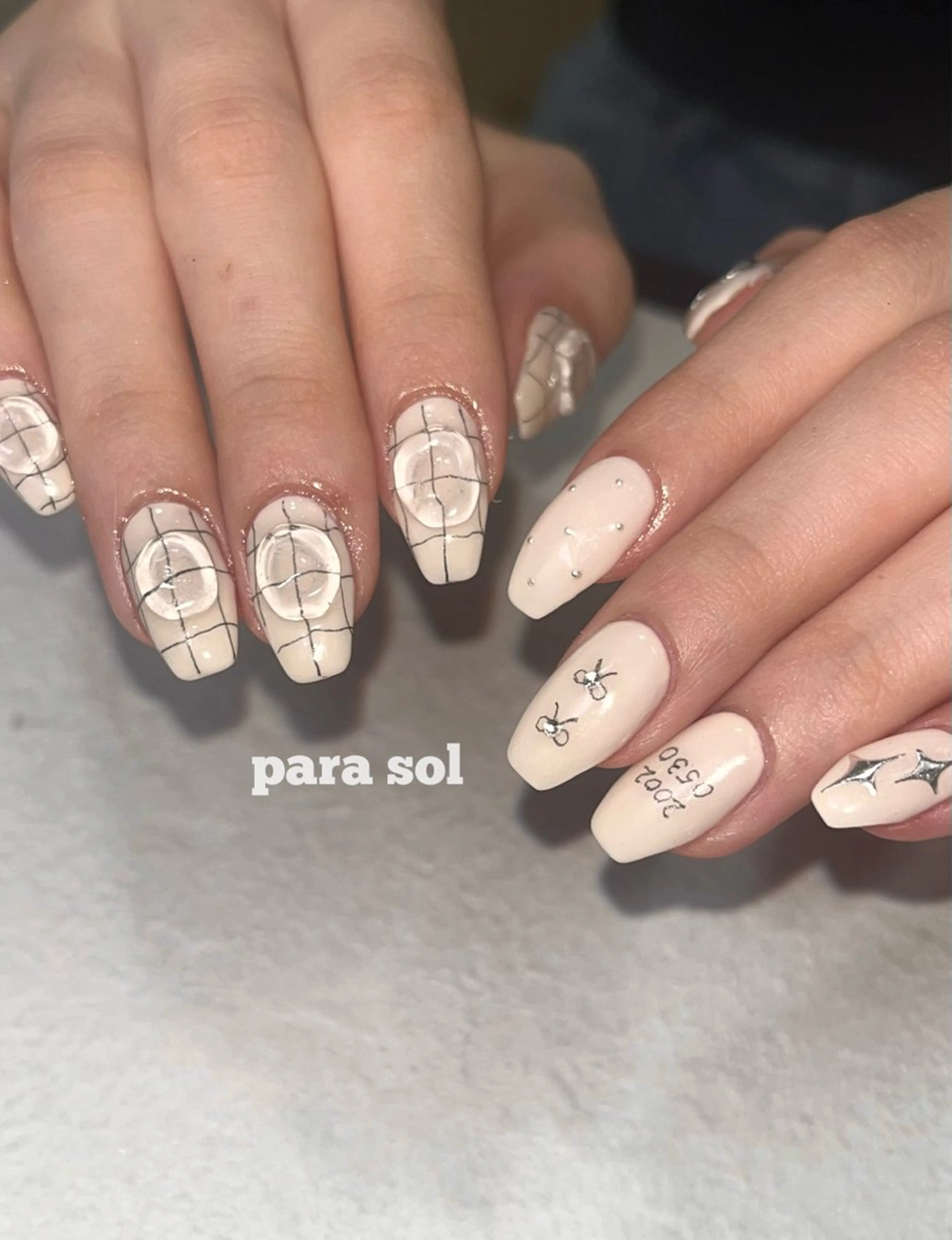 ネイル フレンチネイル ジェルネイル パラジェル スクエアネイル ホワイト ハンドネイル フットネイル Para Sol nail　Maoのネイルデザイン