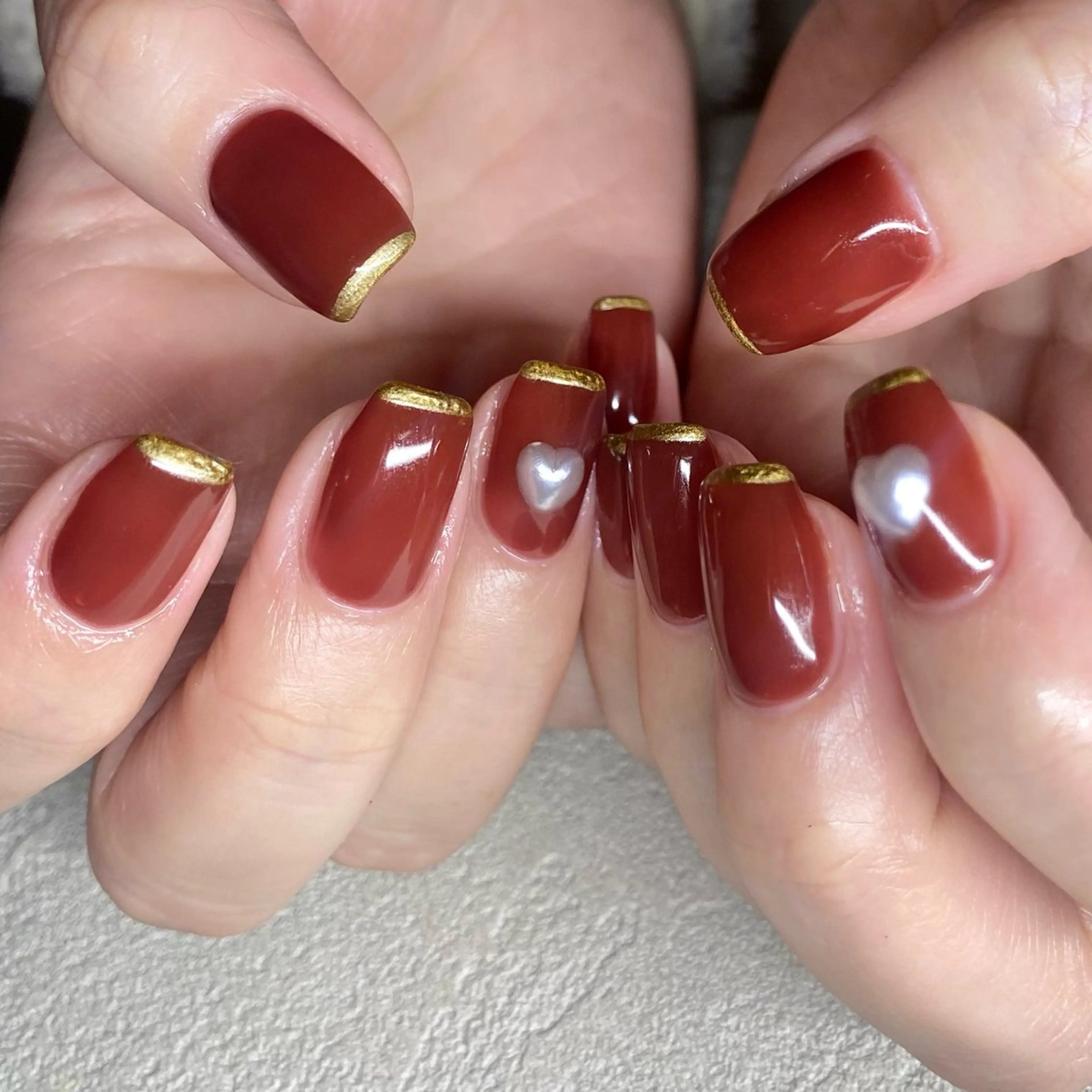 ネイル アートネイル ニュアンスネイル 冬ネイル ハンドネイル 山田 貴子のネイルデザイン