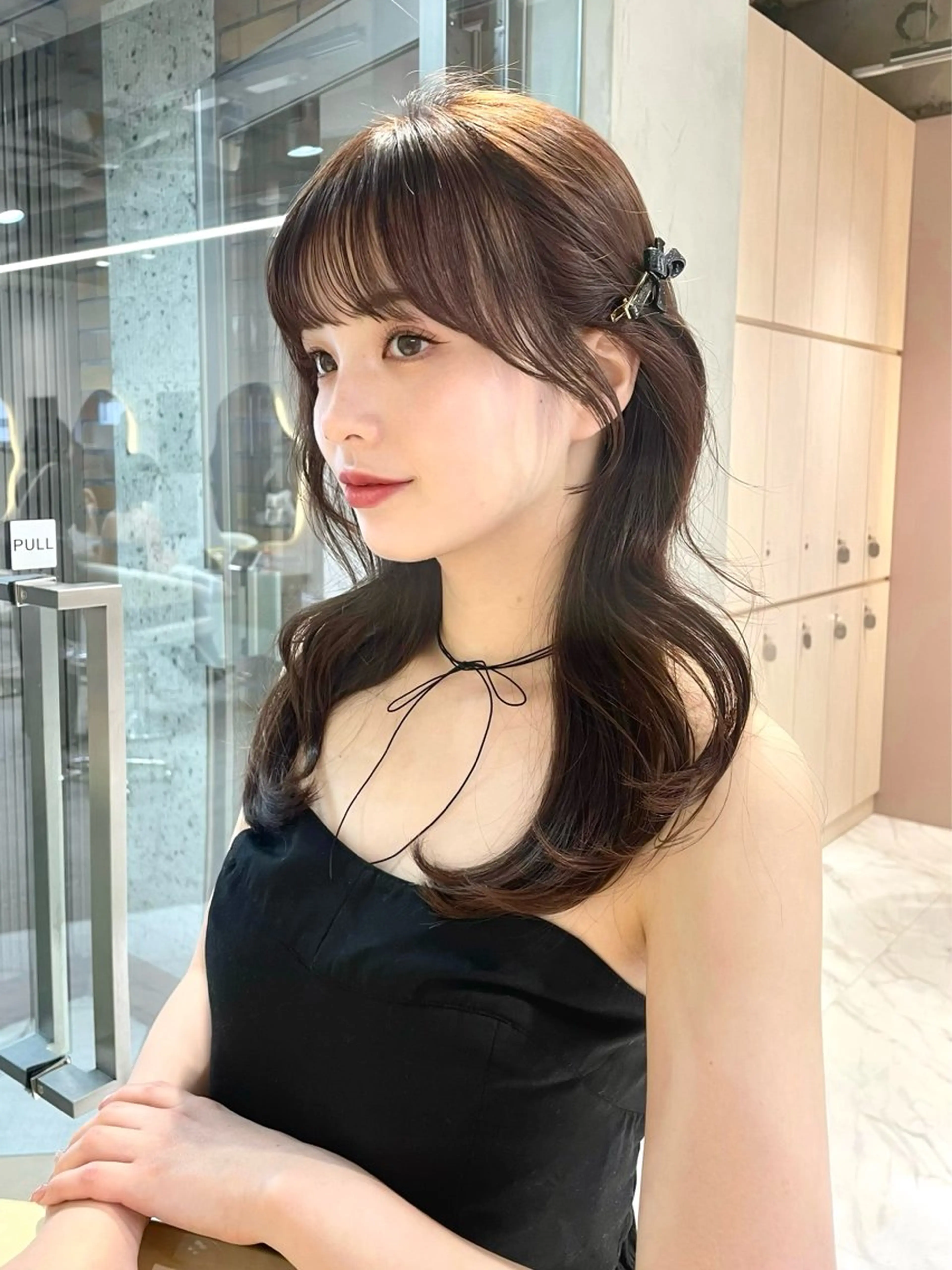 セミロング カラー 縮毛矯正ブリーチなし 🍒❤ゆうきのヘアスタイル