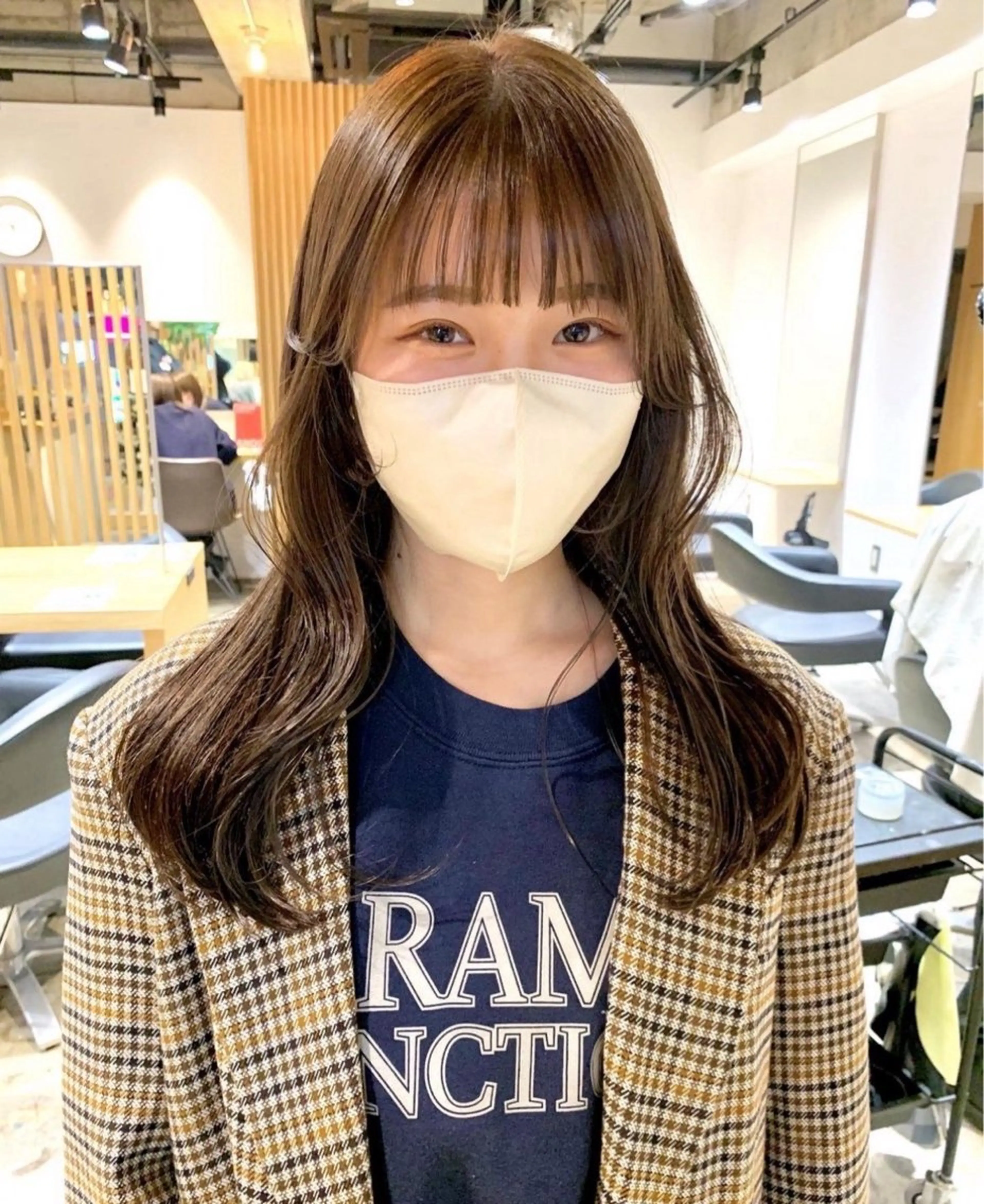 ロング カラー ベージュカラー 顔周りカット 💛似合わせカット カラー💛 amiのヘアスタイル