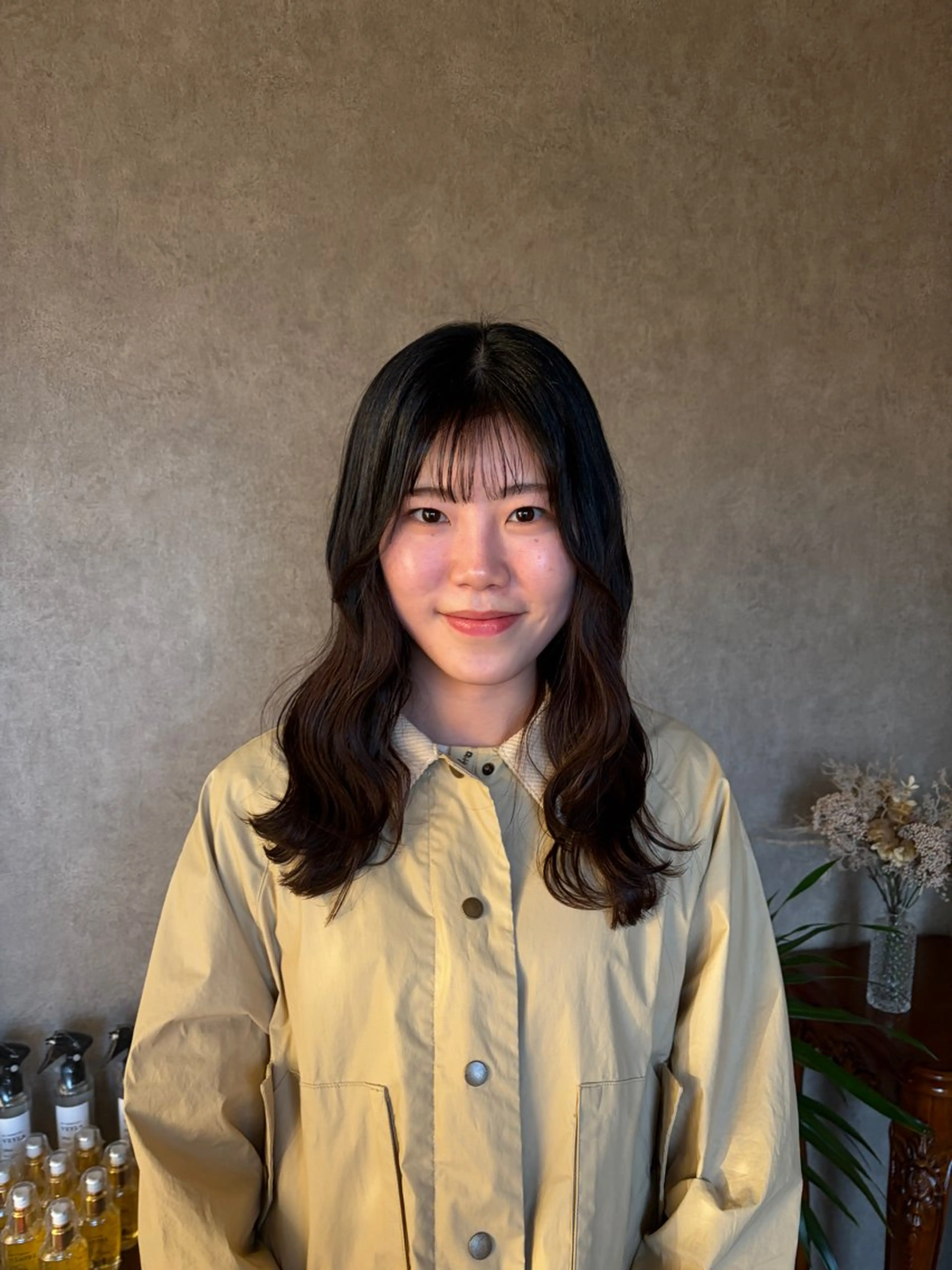 ミディアム カット 髪質改善×韓国風/小 顔レイヤー/早瀬櫻子のヘアスタイル