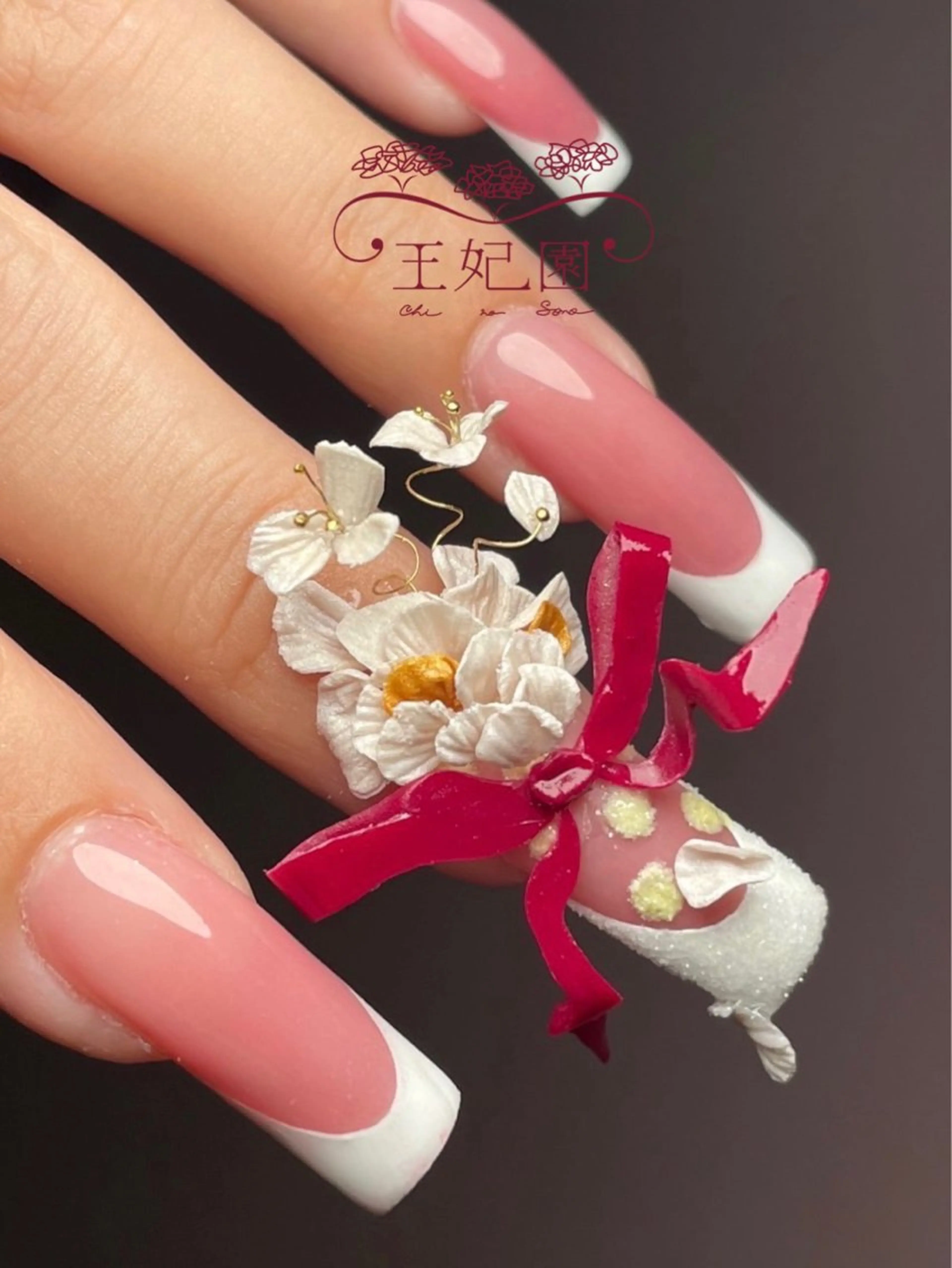 ネイル フレンチネイル スカルプネイル ブライダルネイル nail salon王妃の園所属・王妃の園 ohinosonoのネイルデザイン