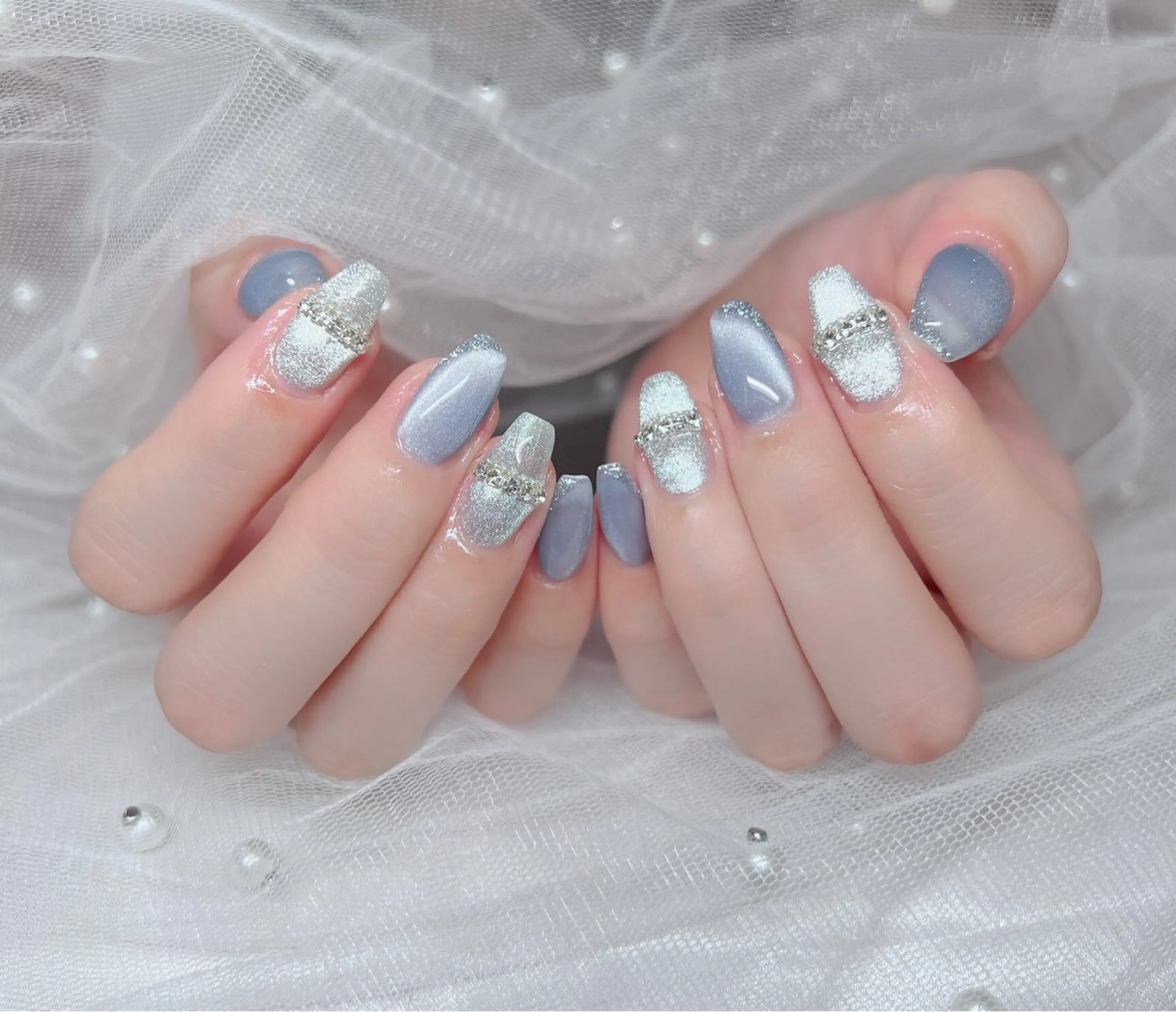 ネイル 🎀PG🩵 ネイルサロンのネイルデザイン