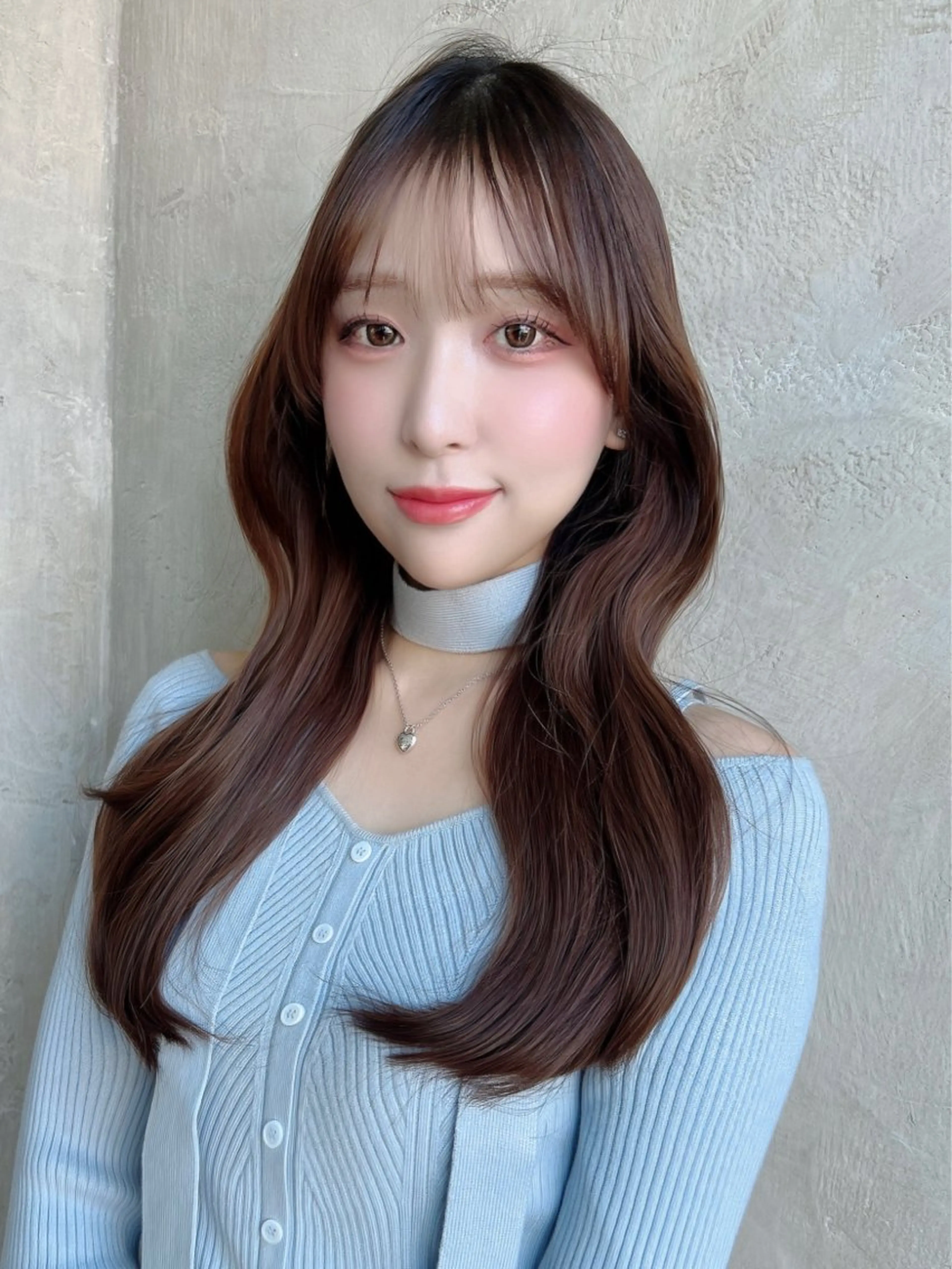 ロング カラー パーマ カット ヘアカラー トリートメント 新宿✨顔周りカット 韓国ヘア/坂本亜裟海のヘアスタイル