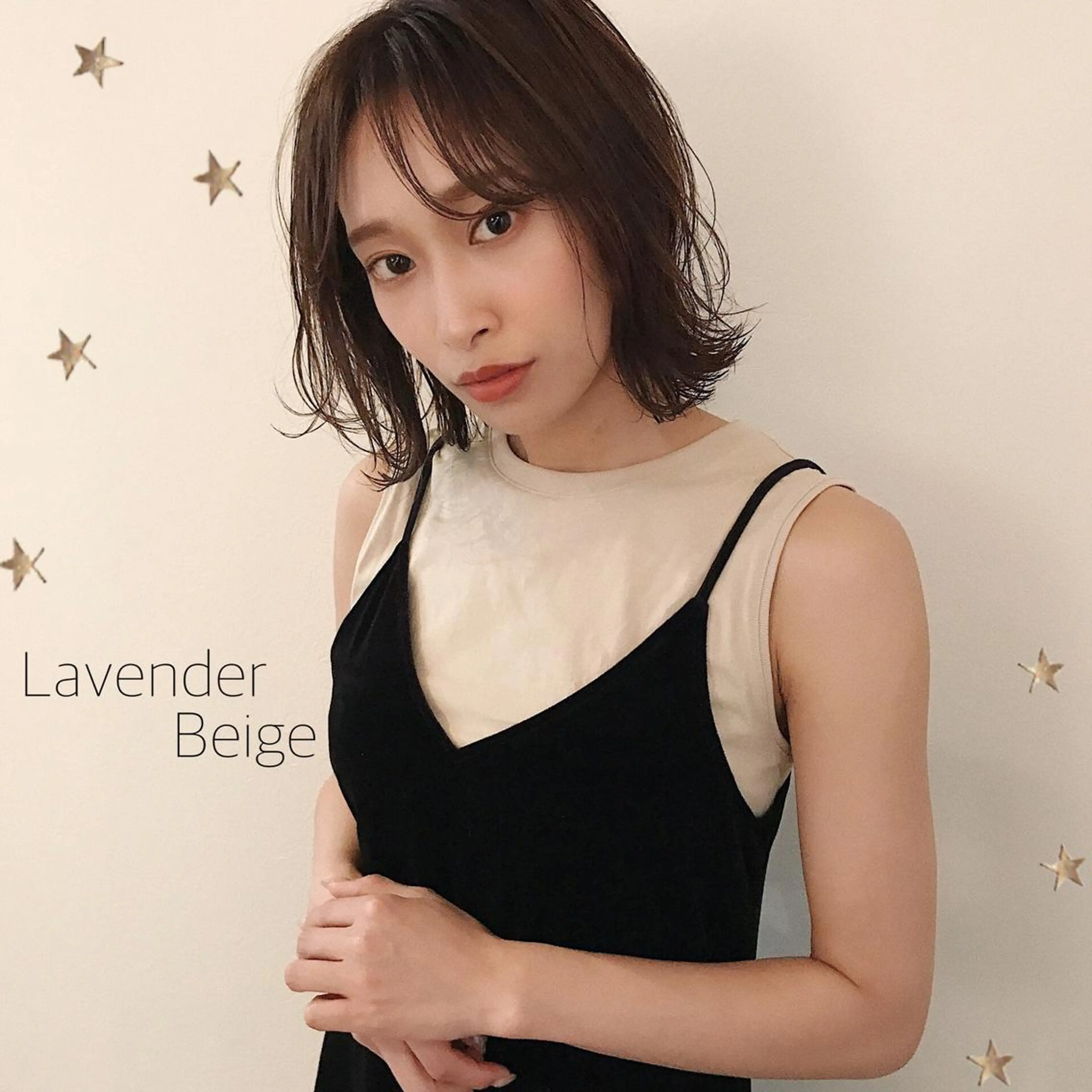 ミディアム カラー カット ヘアカラー 市川 千夏のヘアスタイル