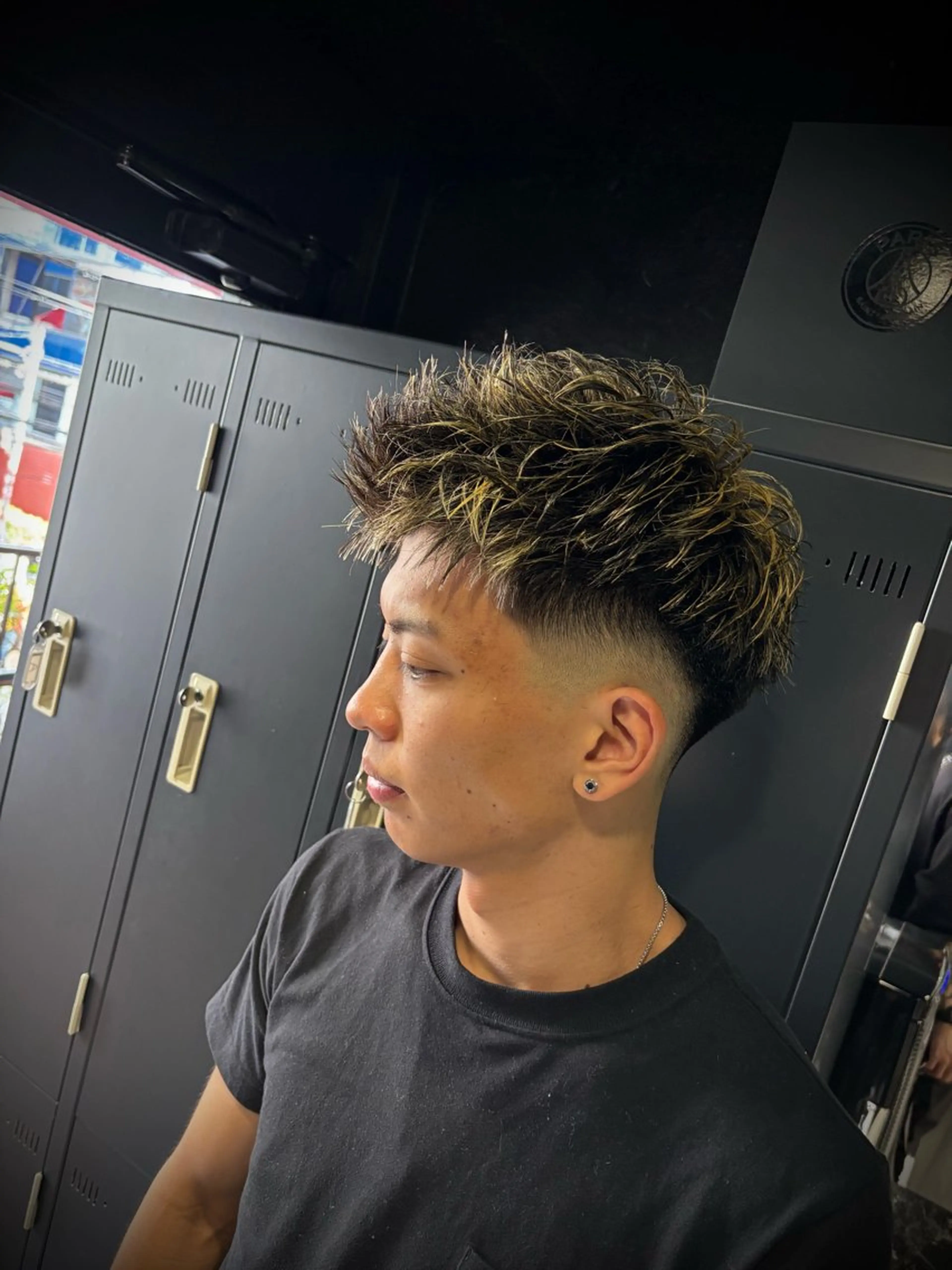 ショート メンズ カット ヘアカラー ヘアセット メンズパーマ/難波/ 心斎橋　室園亮佑のヘアスタイル