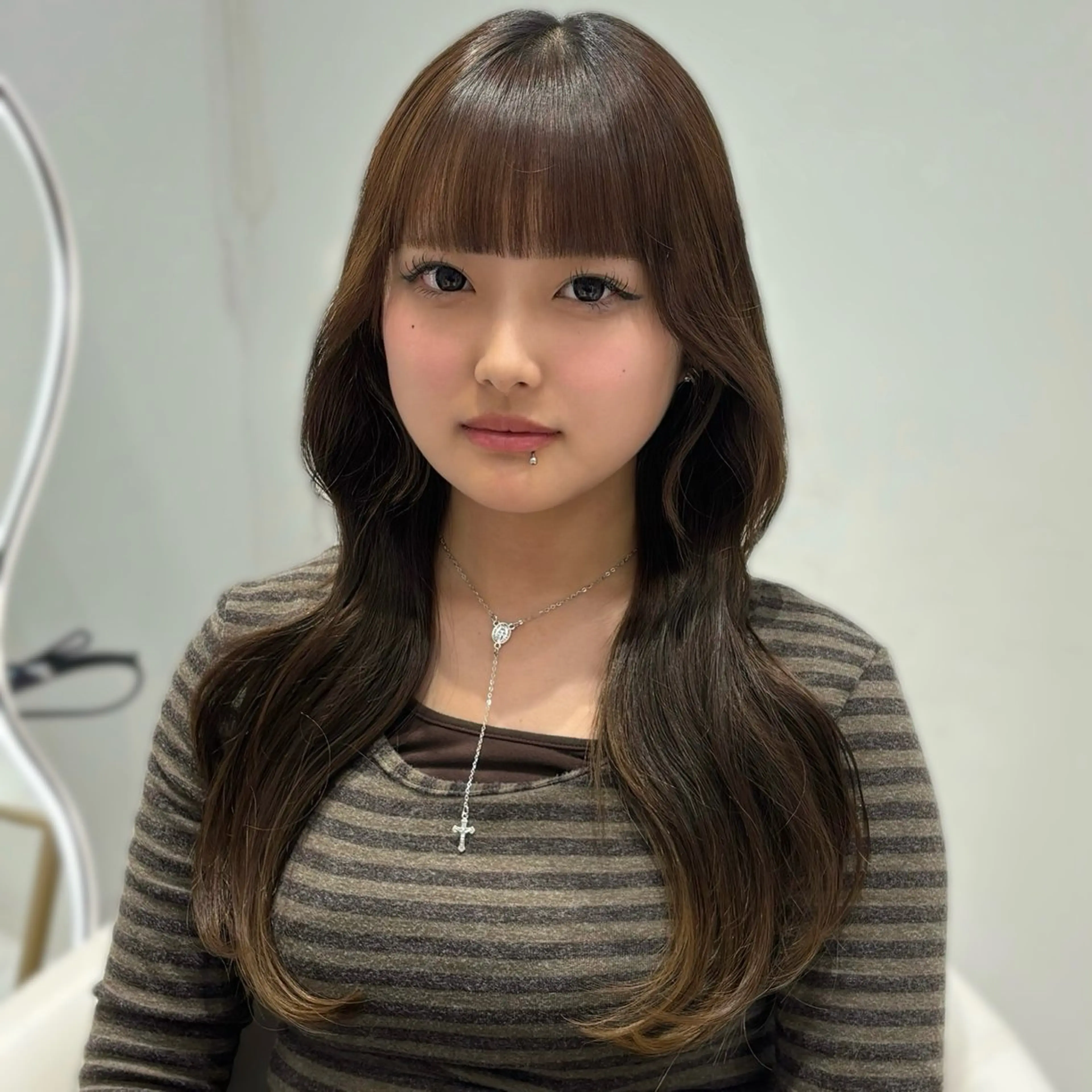 ロング くびれヘア 韓国風ヘア レイヤーカット 後藤 瑠菜のヘアスタイル