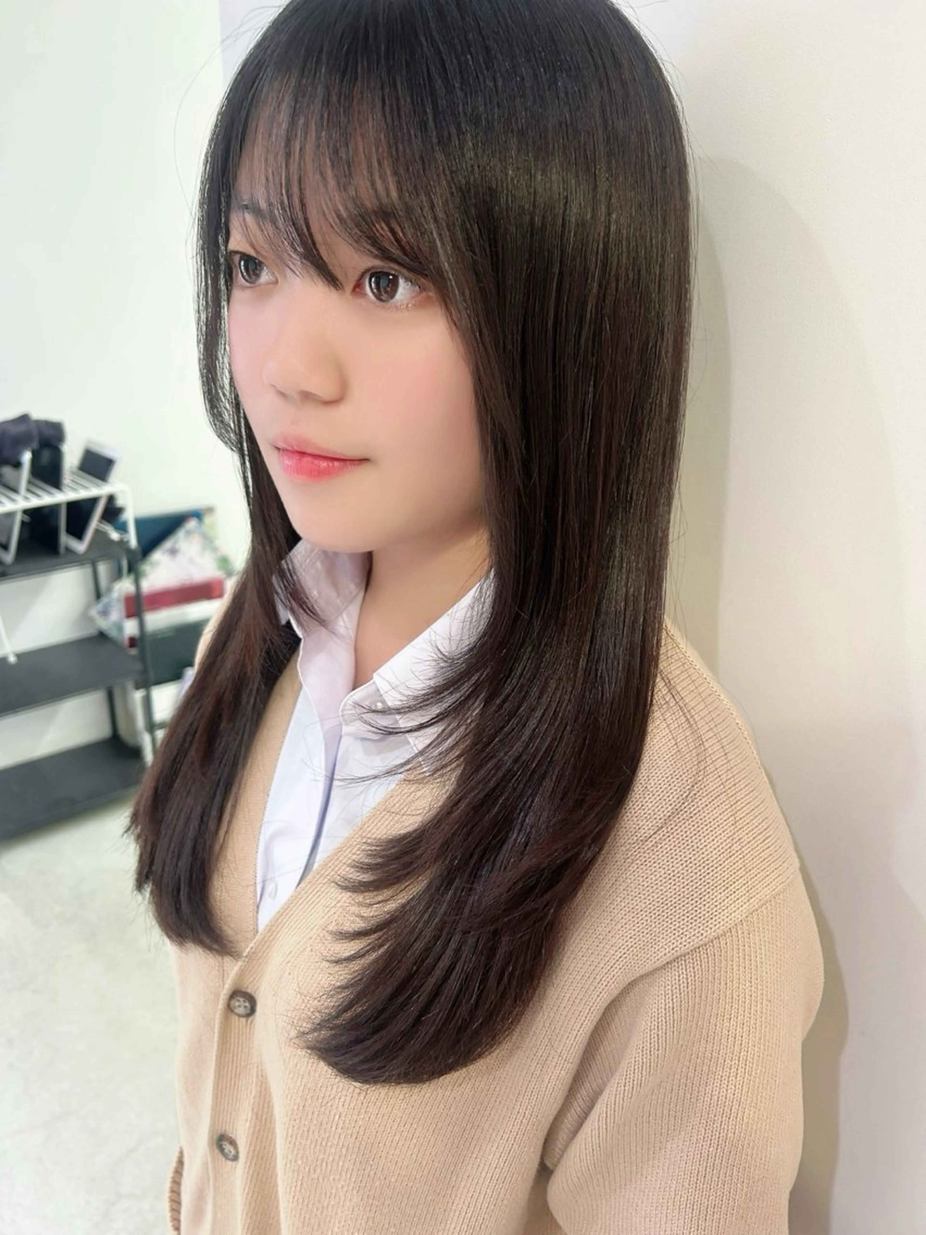 ロング ハッシュカット レイヤーカット ロング カット トリートメント 🧸くびれヘア 🧸山形紗奈のヘアスタイル