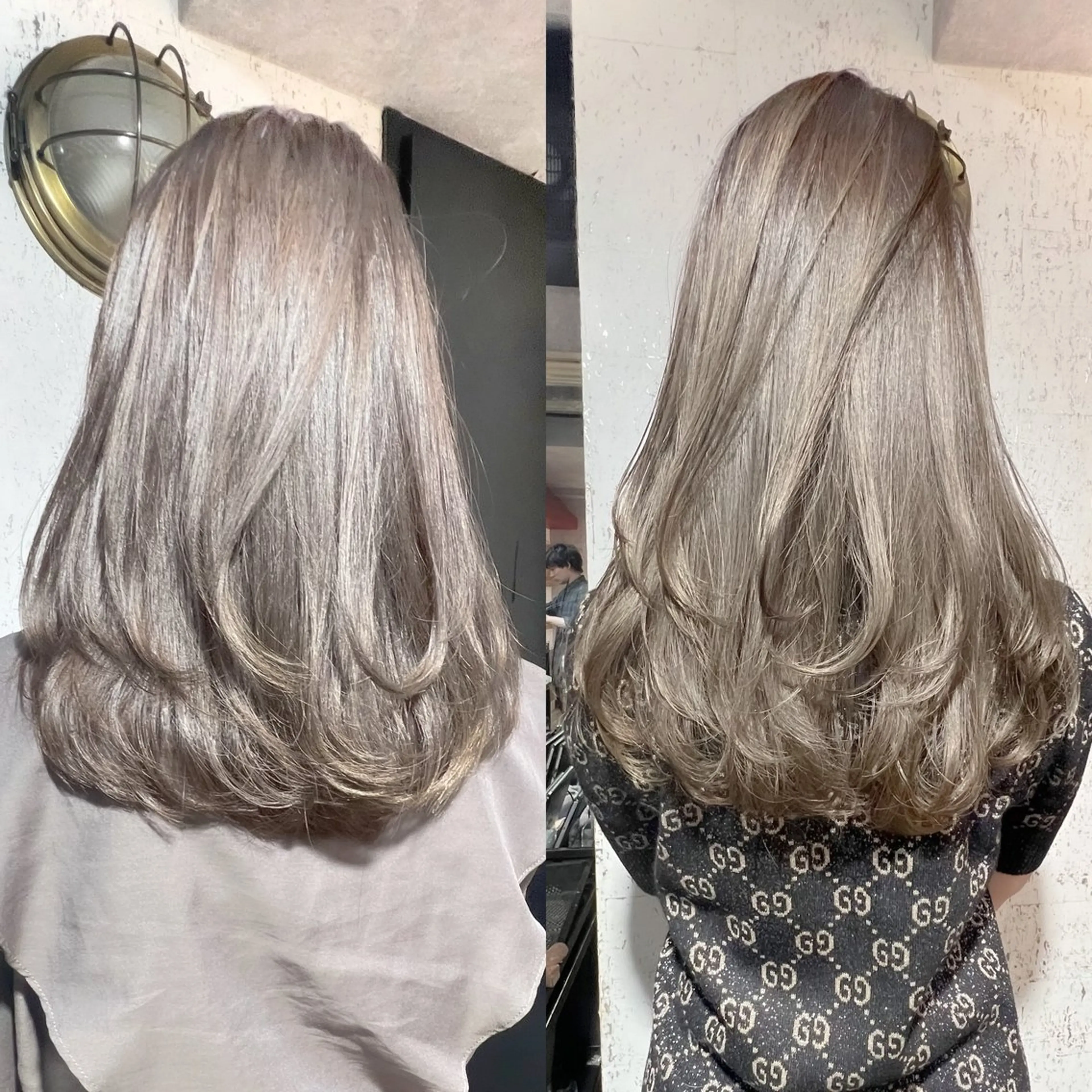 ミディアム カラー カット ヘアカラー トリートメント ブリーチなし/韓国風 /レイヤー/山口のヘアスタイル