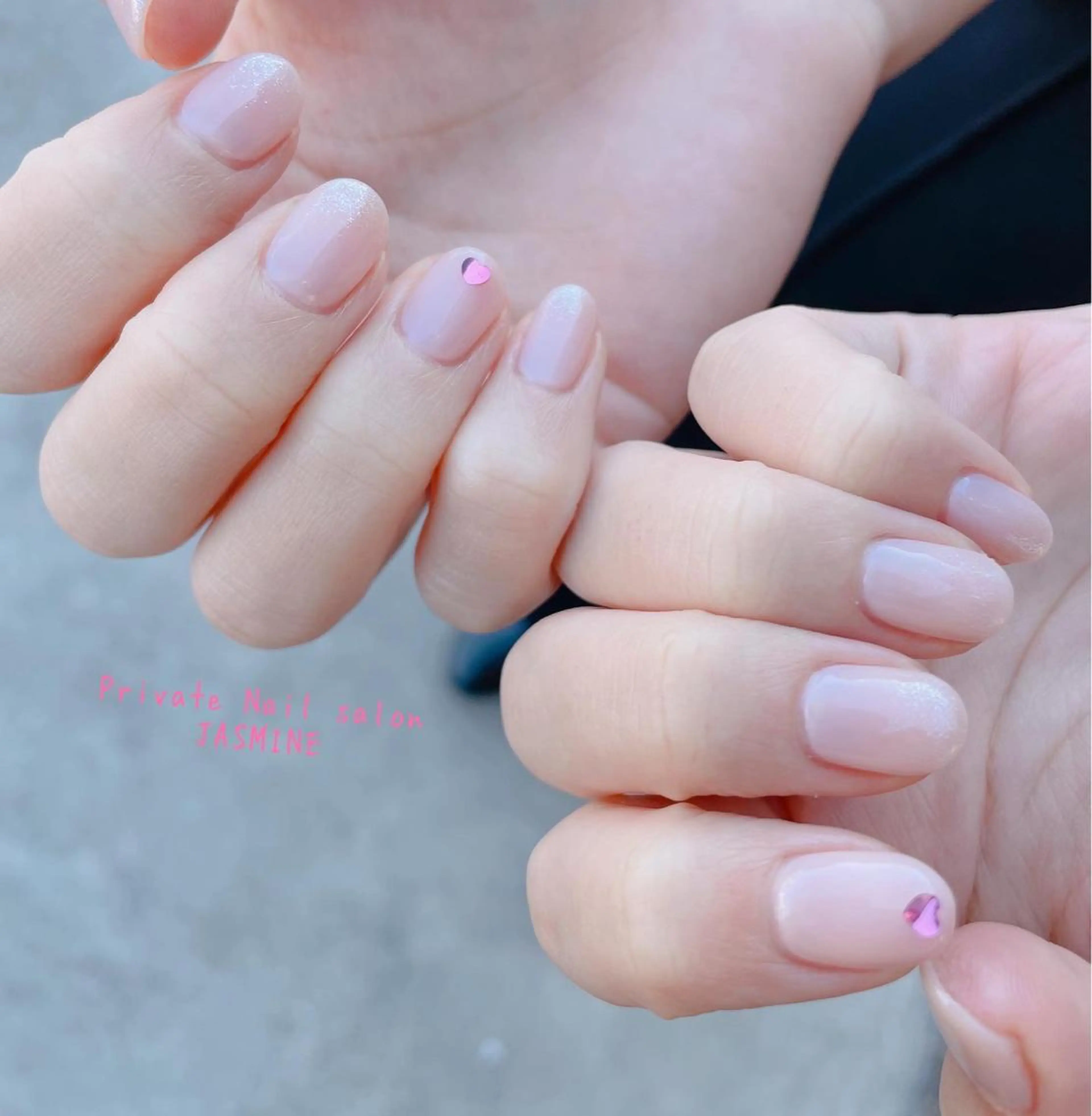 ネイル ハート シンプルネイル ハンドネイル Nail salon JASMINEのネイルデザイン